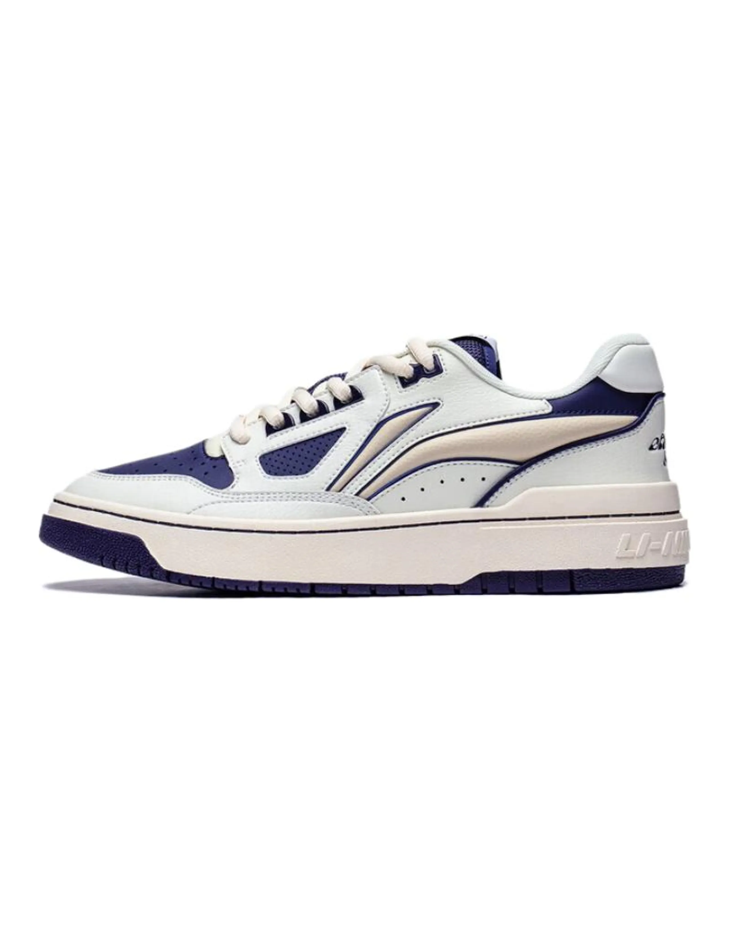 LiNing Rookie 2 Anti-Slip Wear-Resistant Low-Top Skateboard Shoes Men's White Blue