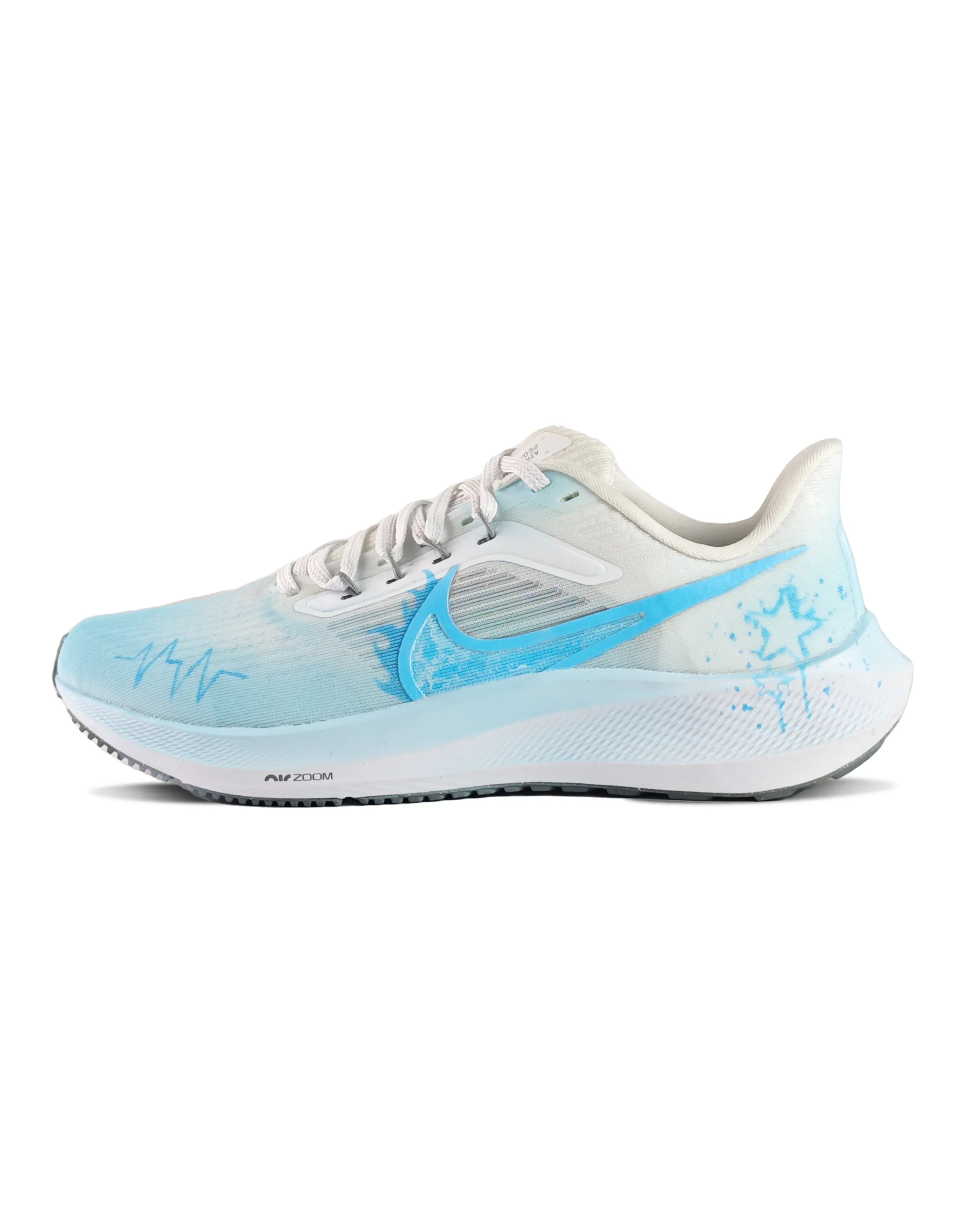 Custom SneakersNike Air Zoom Pegasus 39 Zero Blue Temperature Graffiti Gradient Wear-Resistant Low-Top Running Shoes Men's Blue White