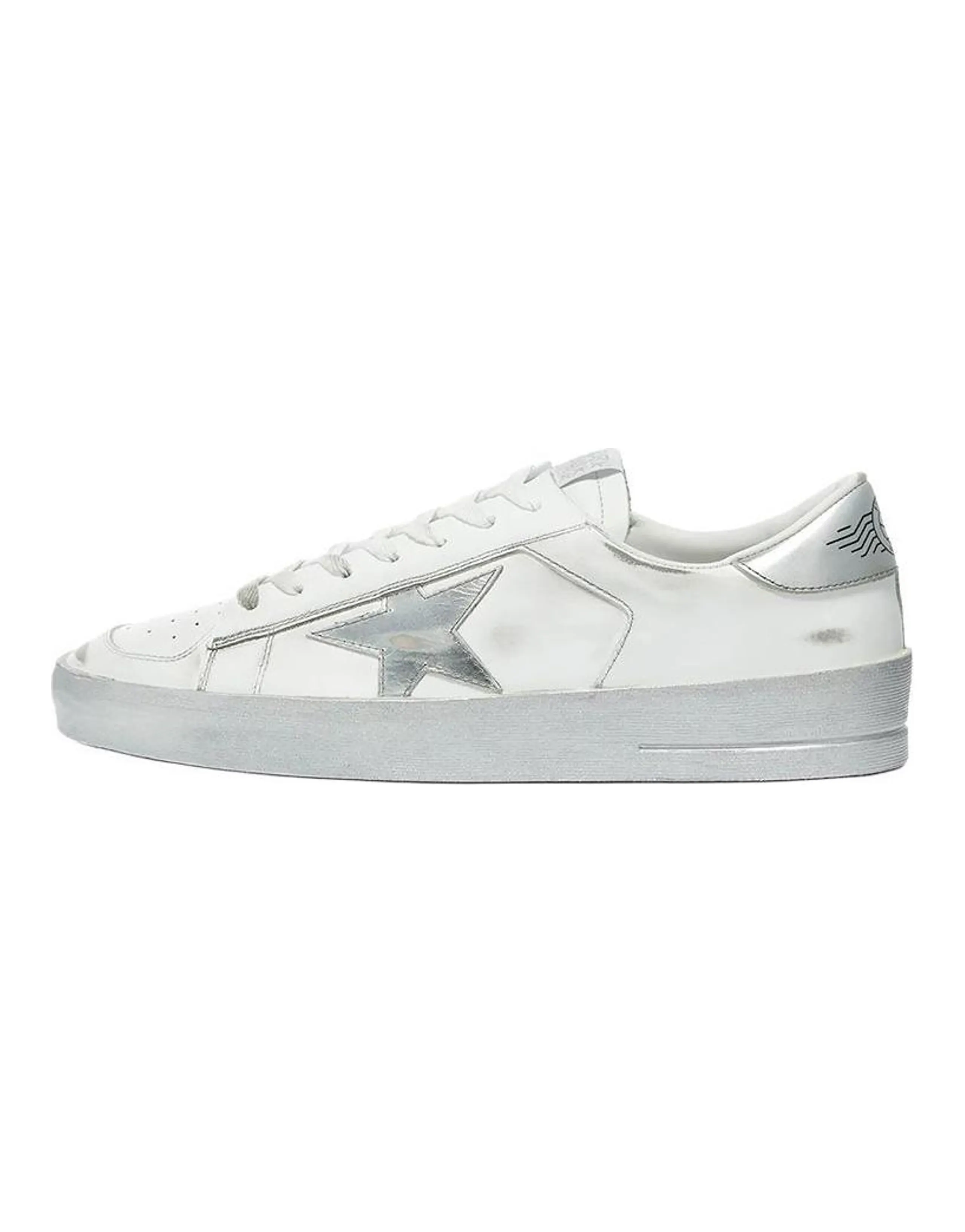 Golden Goose Stardan Low top Stylish Skateboarding Shoes Men's White Distressed
