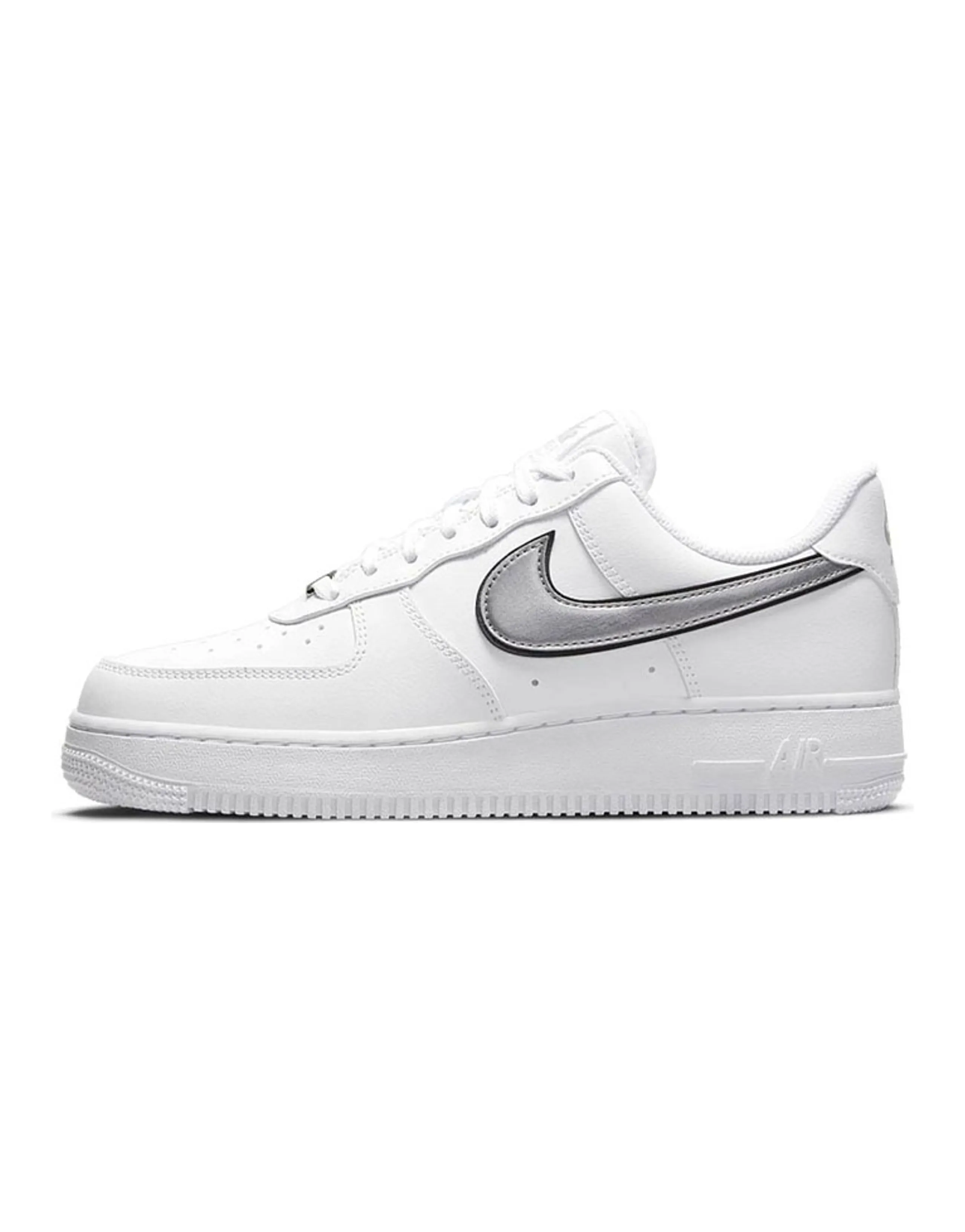 Nike Air Force 1 Low '07 Essential White Metallic Silver Black Women's