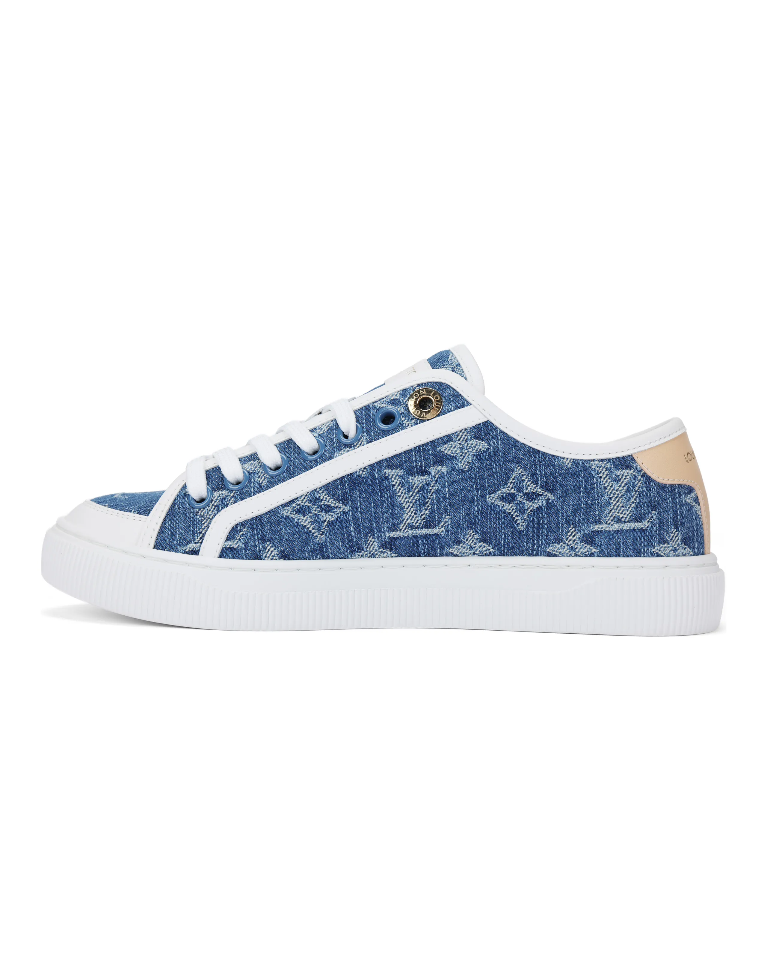LOUIS VUITTON Lagoon Sneaker 25SS Spring Summer Biscuit Shoes Denim Round Toe Lace-Up Low-Top Canvas Shoes Women's Blue