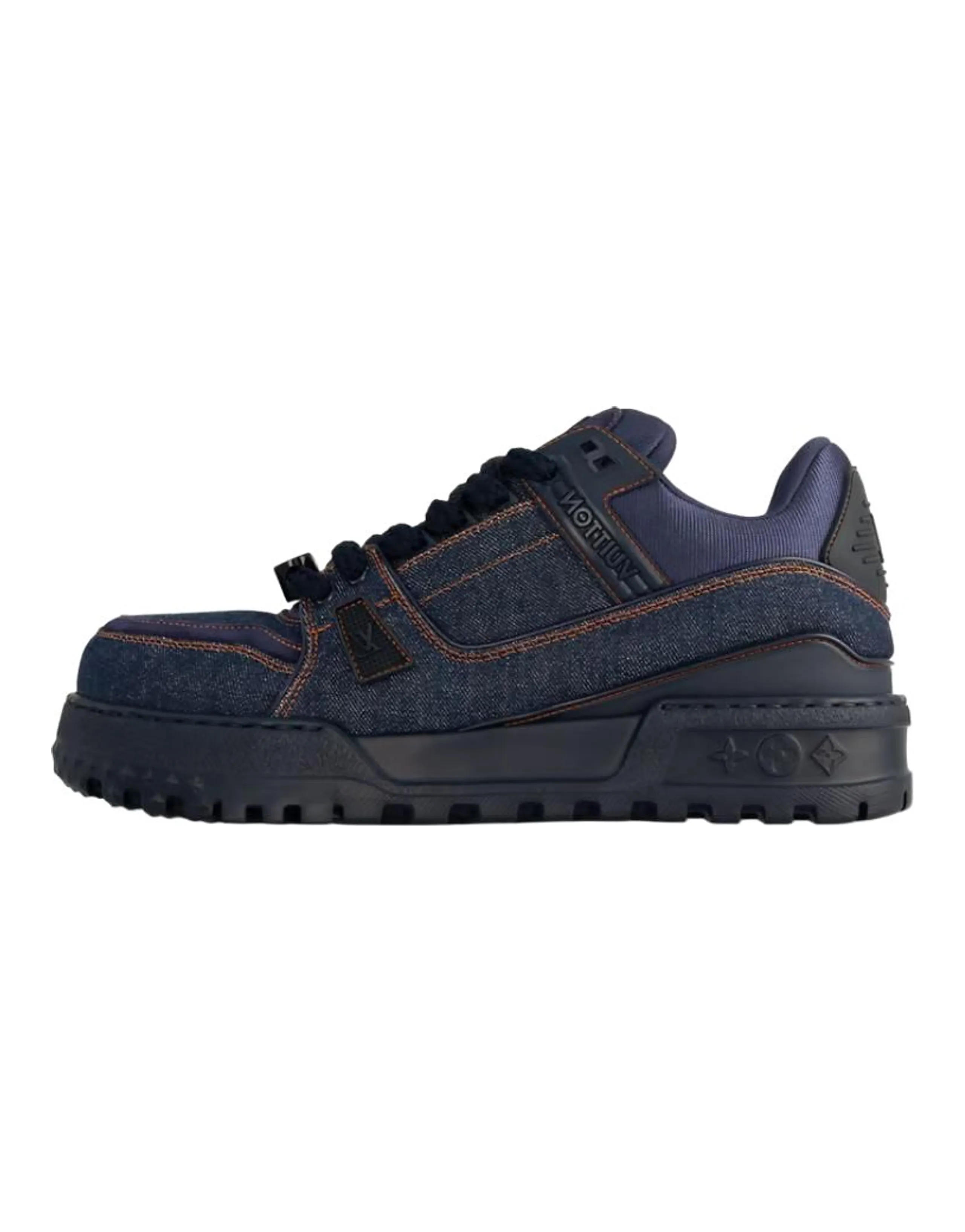 LOUIS VUITTON Trainer Maxi Low-Top Skateboard Shoes Unisex Denim Blue