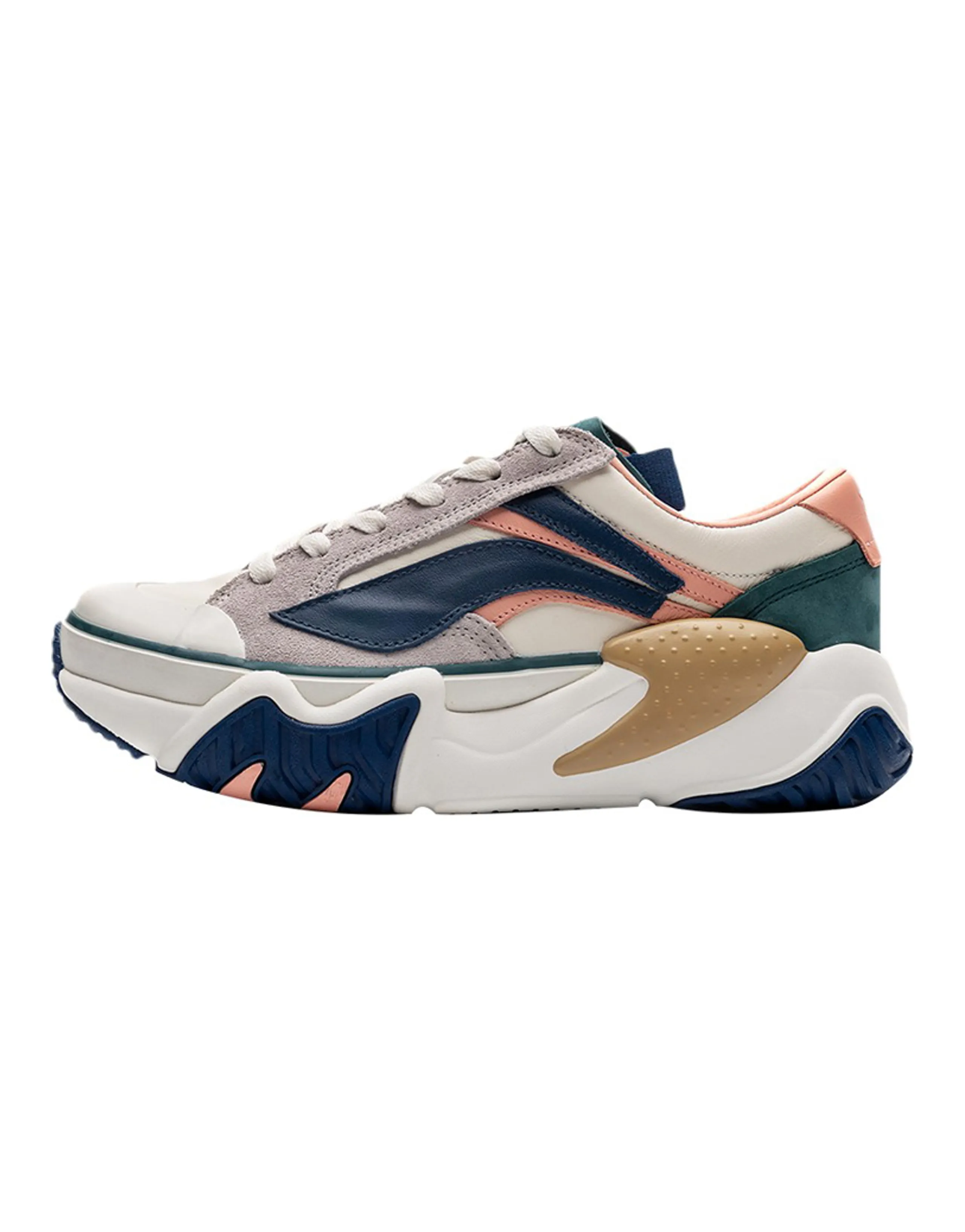LiNing Wave Anti Slip Wear Resistant Low Top Casual Shoes Women's White Blue Pink