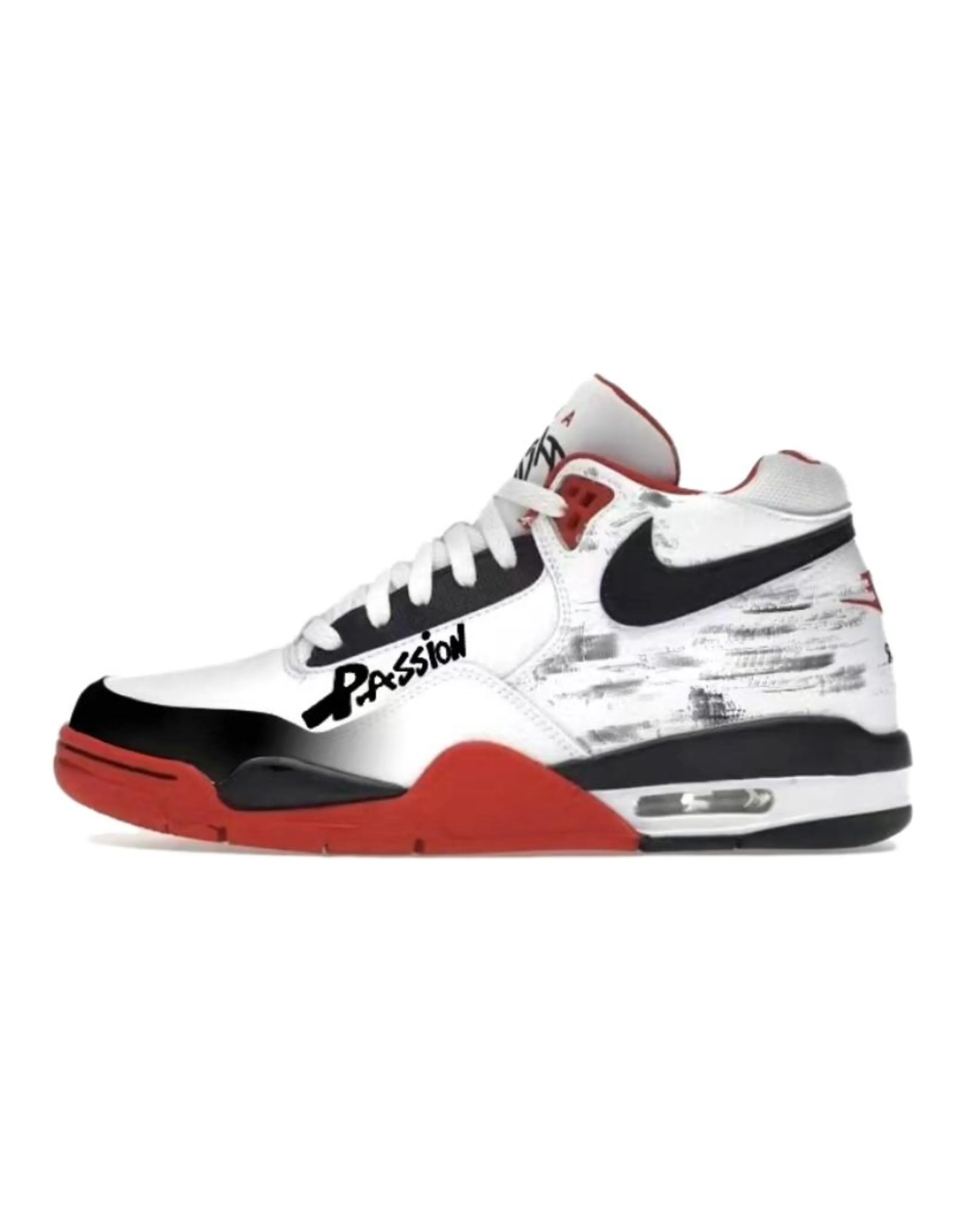 [Custom Sneakers] Nike Flight Legacy Flame Black Rose Classic Mid-Top Retro Basketball Shoes Unisex