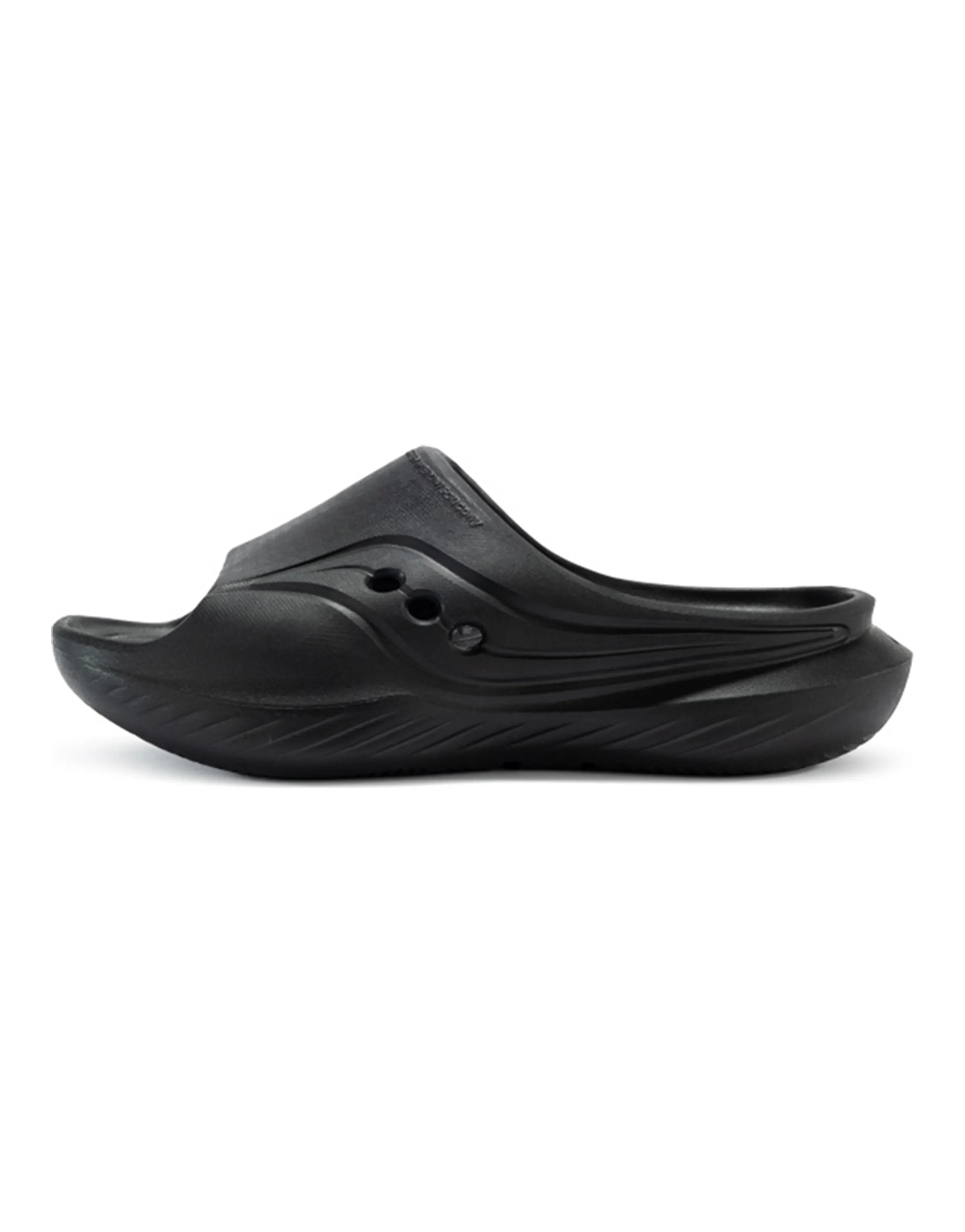 Saucony Cradle Rubber Sole EVA Cut-Out Slide Slippers Unisex Black