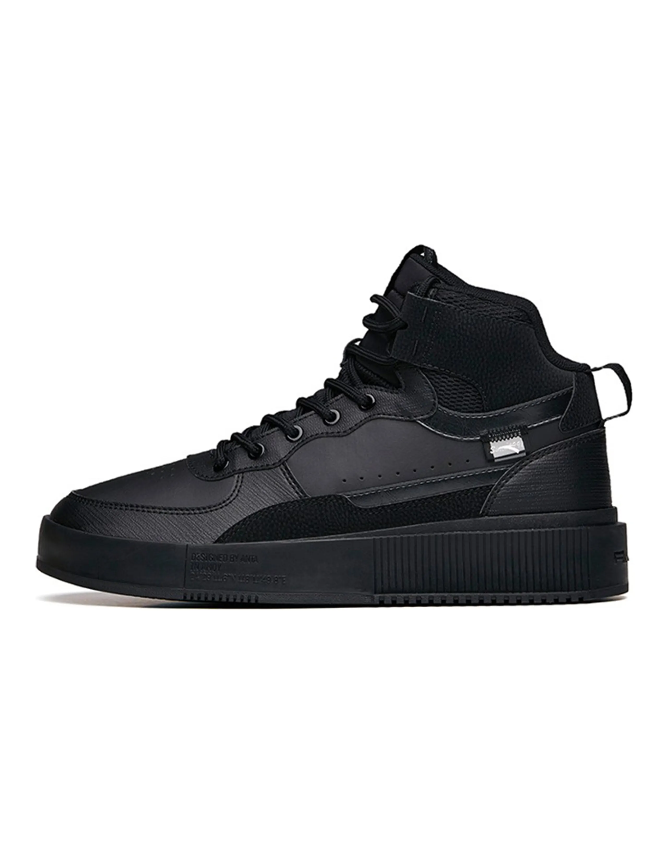 ANTA Life Collection Skateboard Shoes Men Mid-Top Black