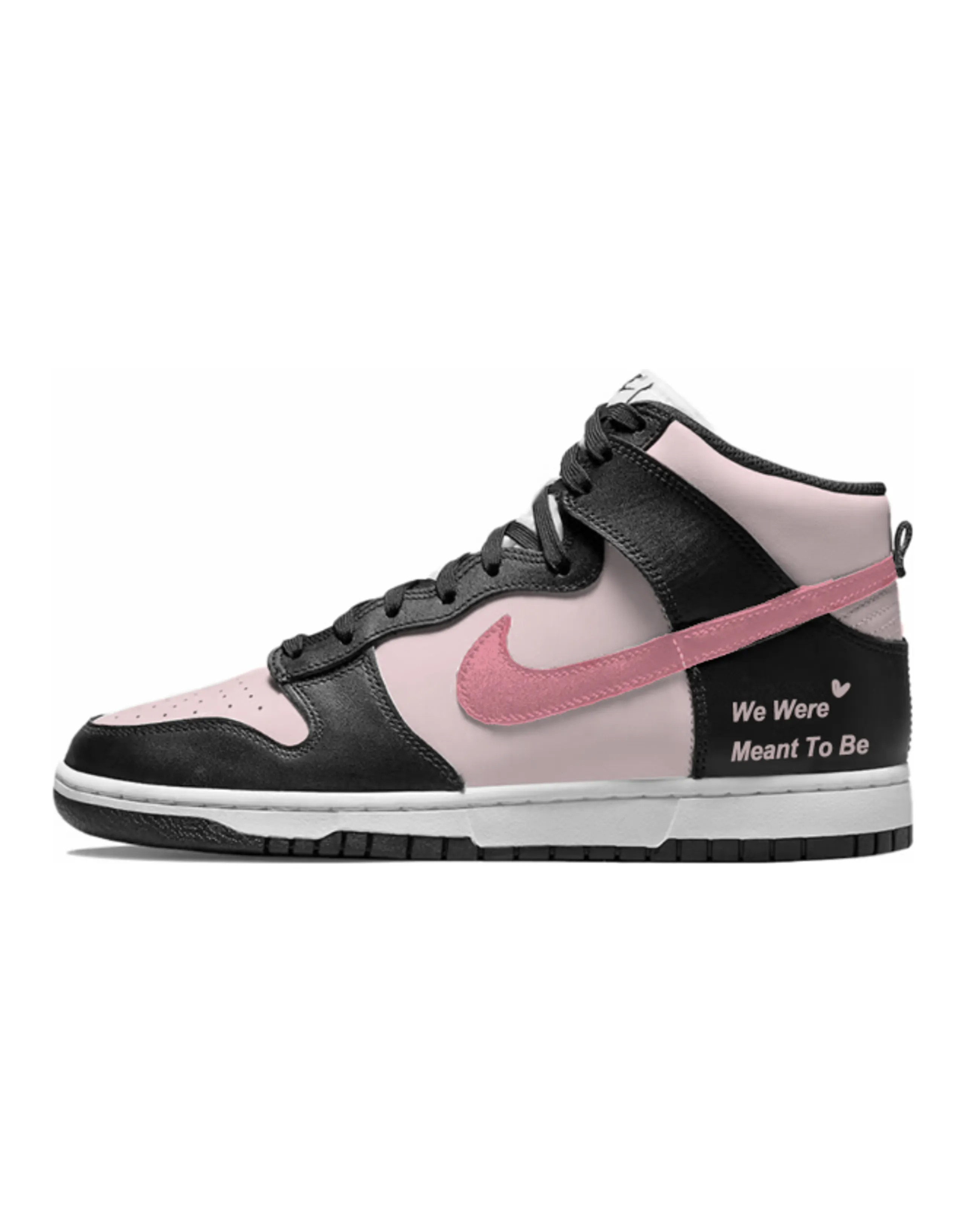Nike Dunk Slip-Resistant High-Top Skateboard Shoes Men's Black Pink