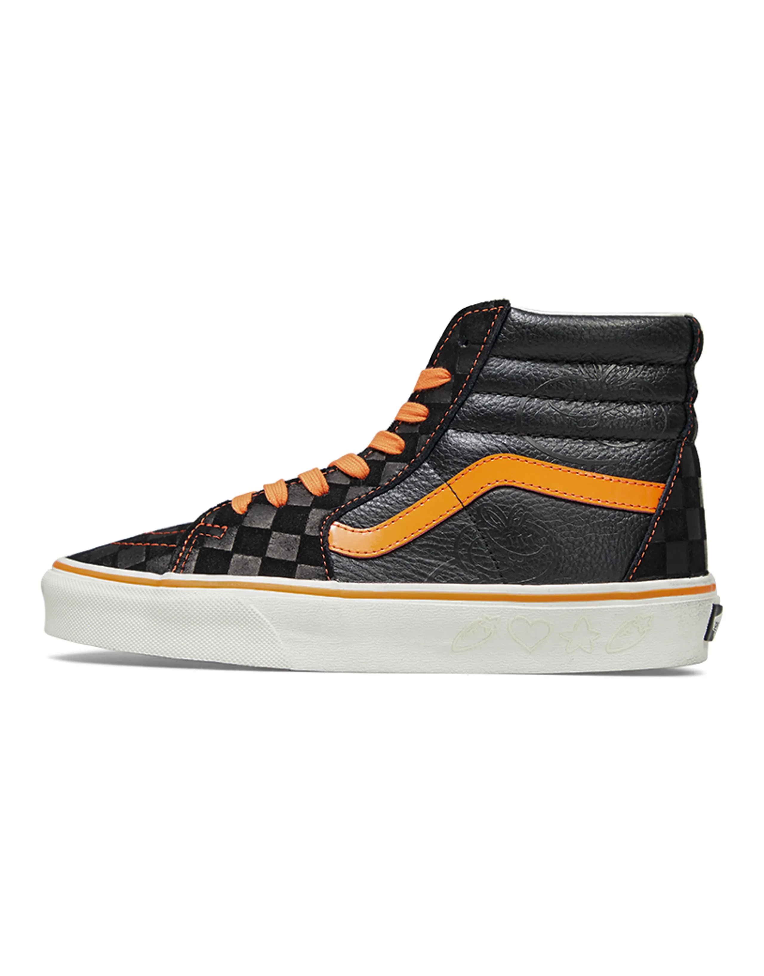 Vans SK8 Skateboard Shoes Unisex High-Top Black Orange