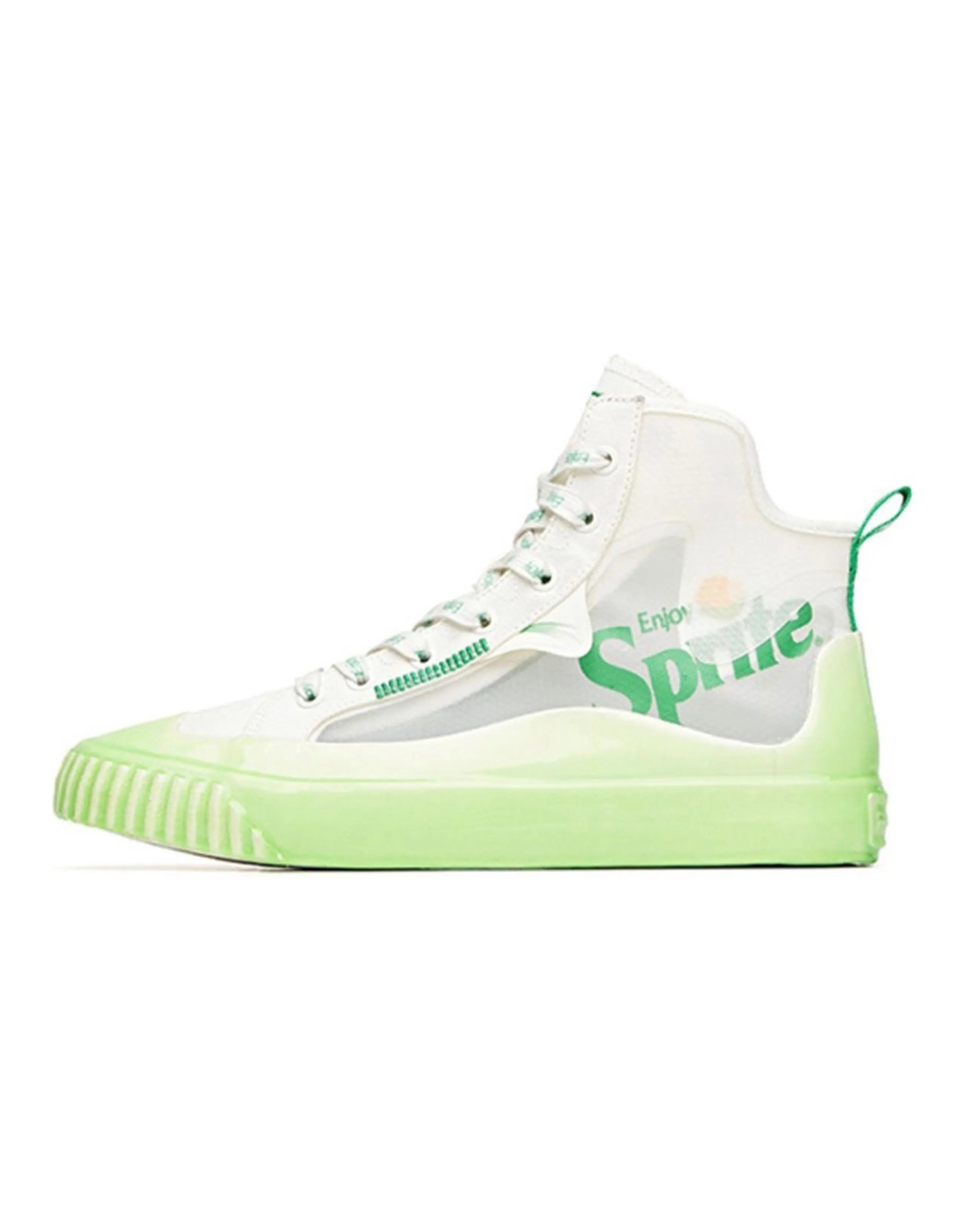Sprite x Anta Anti Slip Wear Resistant Breathable Coverage High Top Canvas Shoes Men's White Green