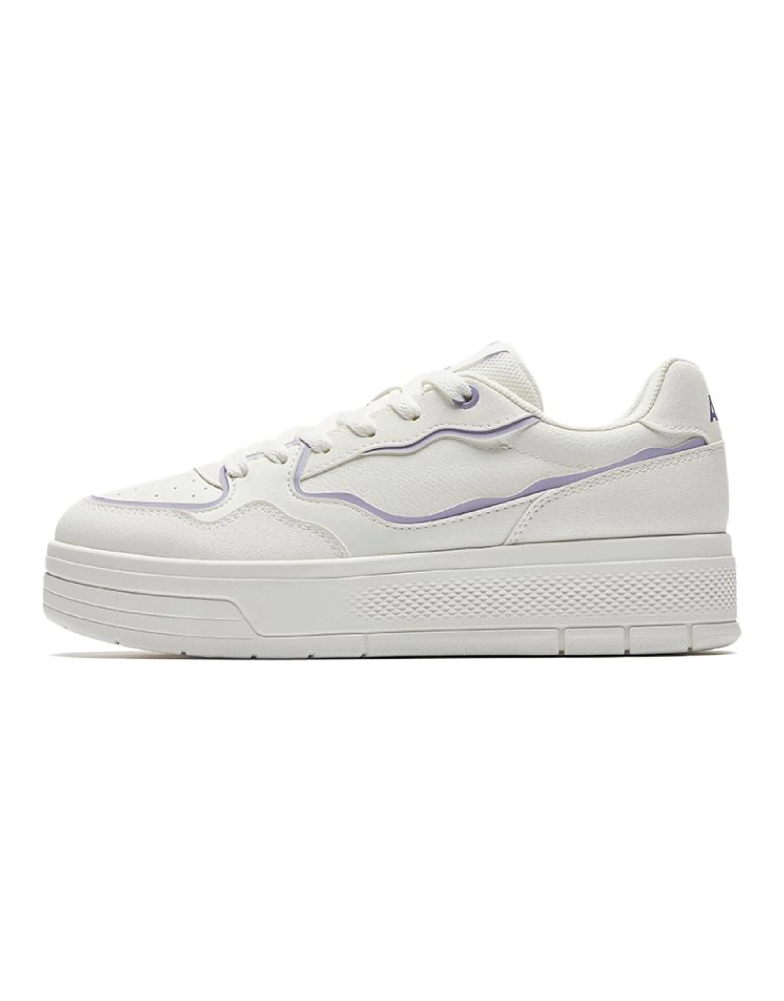 Anta Women's Jelly Comfortable Casual Versatile Anti-Slip Durable Lightweight Low-Top Sneakers White Light Purple