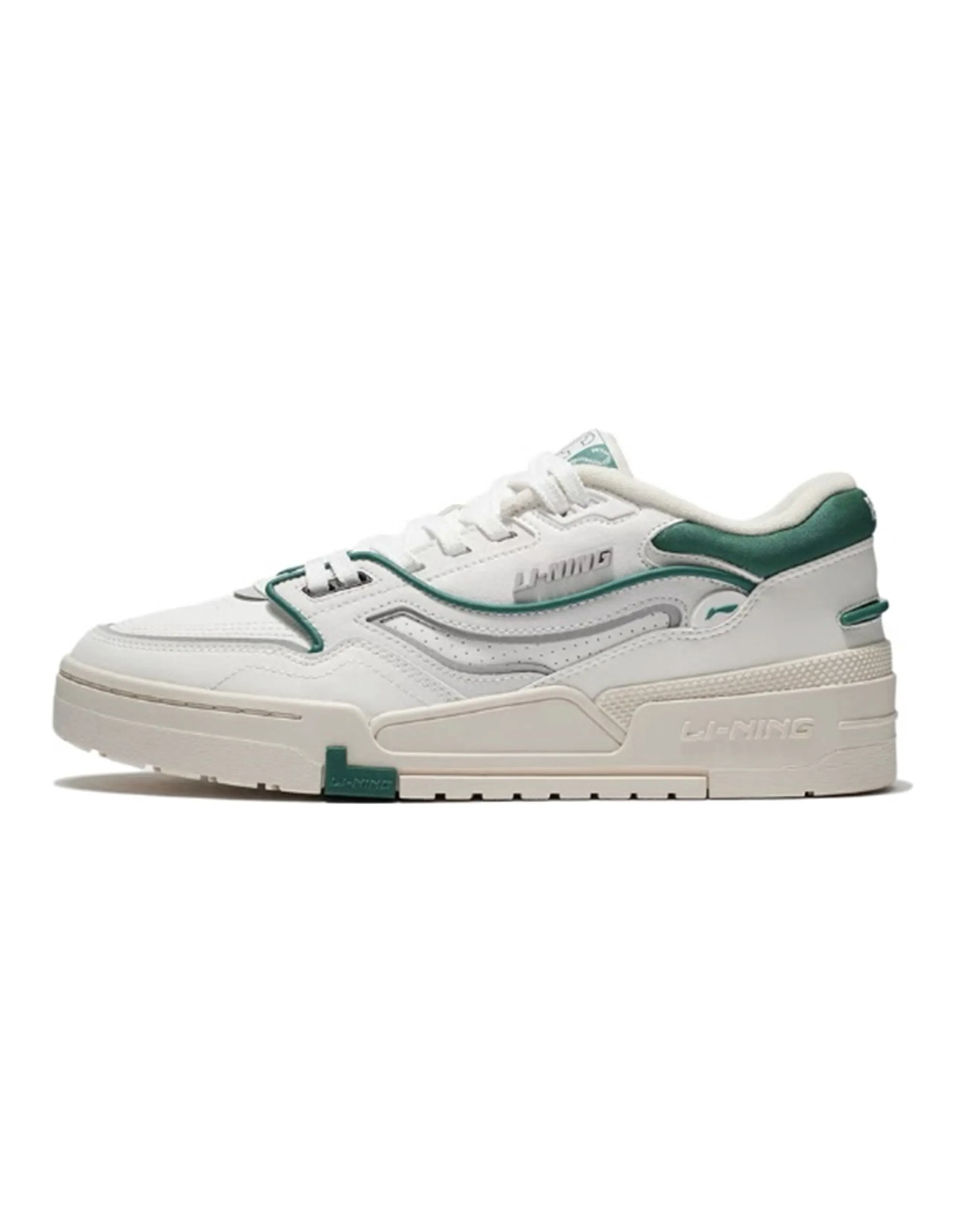 LINING 001 BTC Skateboard Shoes Men Low-Top Mist White/Group Turquoise