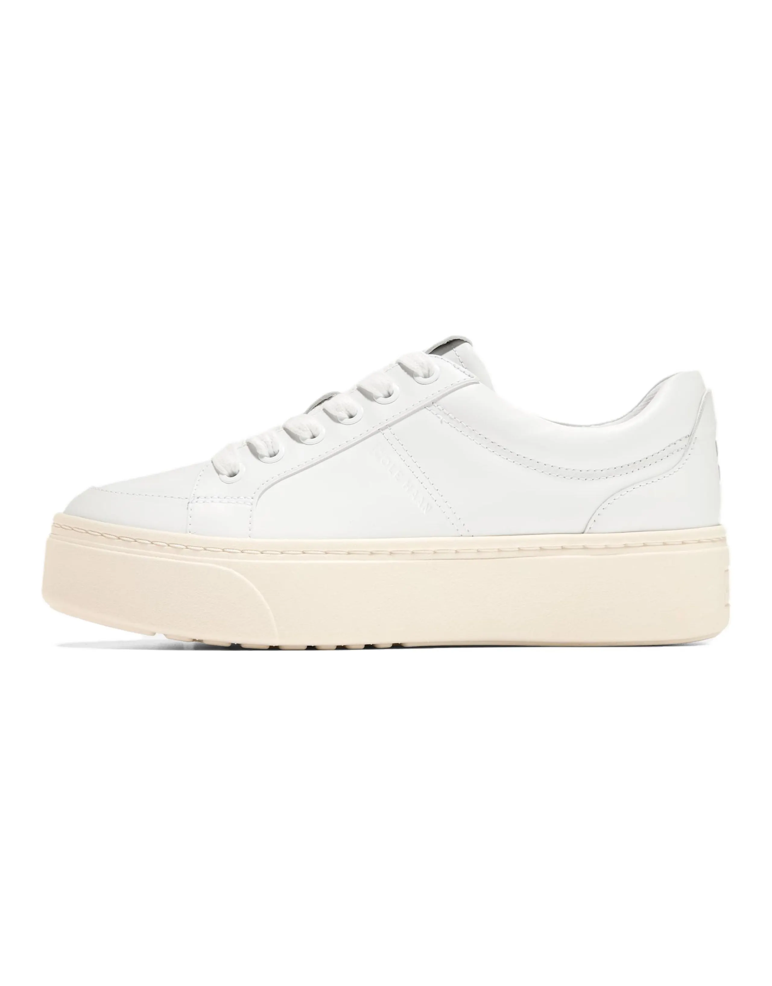 COLE HAAN OriginalGrand Series Cow Leather Round Toe Platform Low-Top Sneakers Women's White