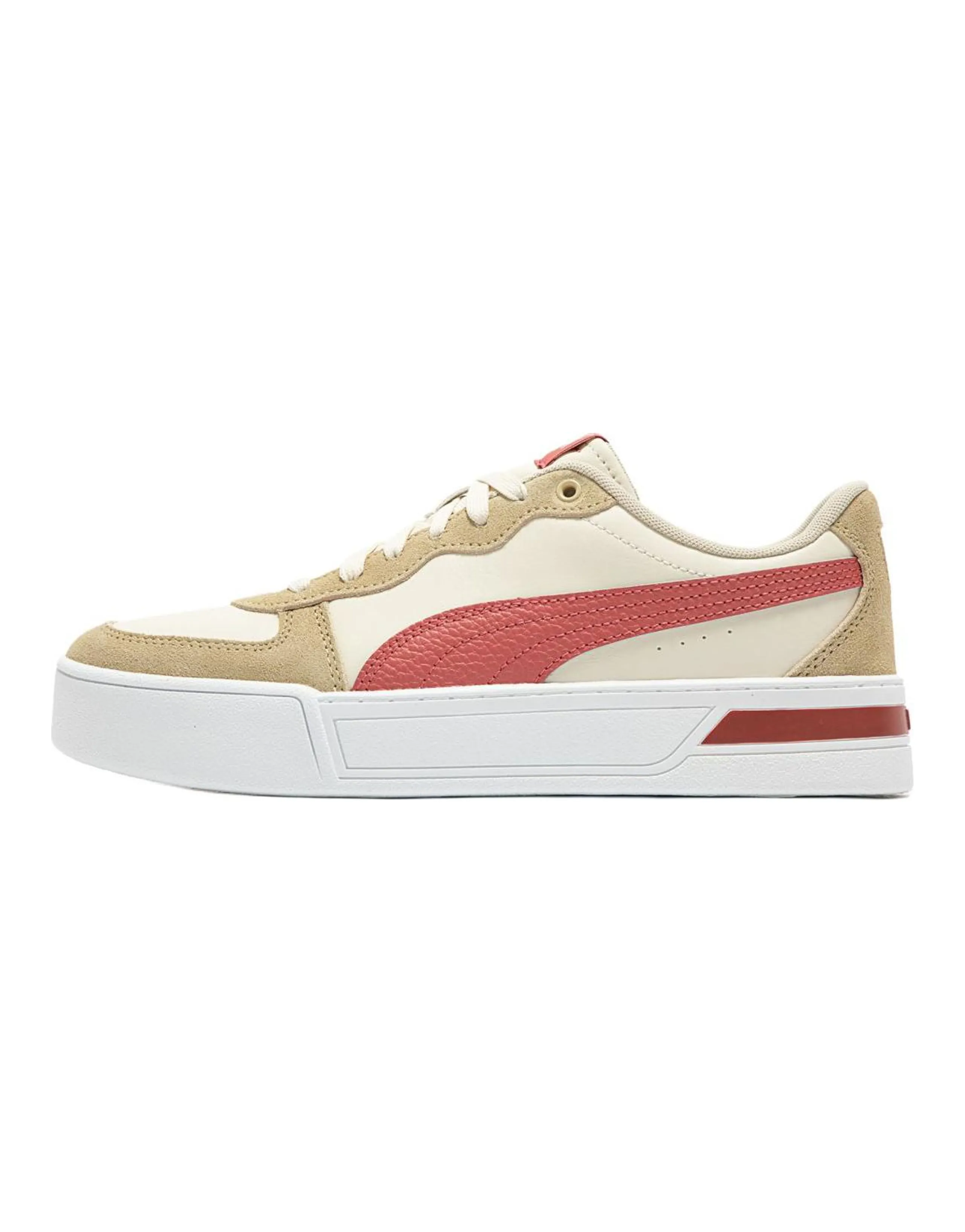 PUMA Skye Anti-Slip Wear-Resistant Low-Top Skateboard Shoes Women's Light Brown Red