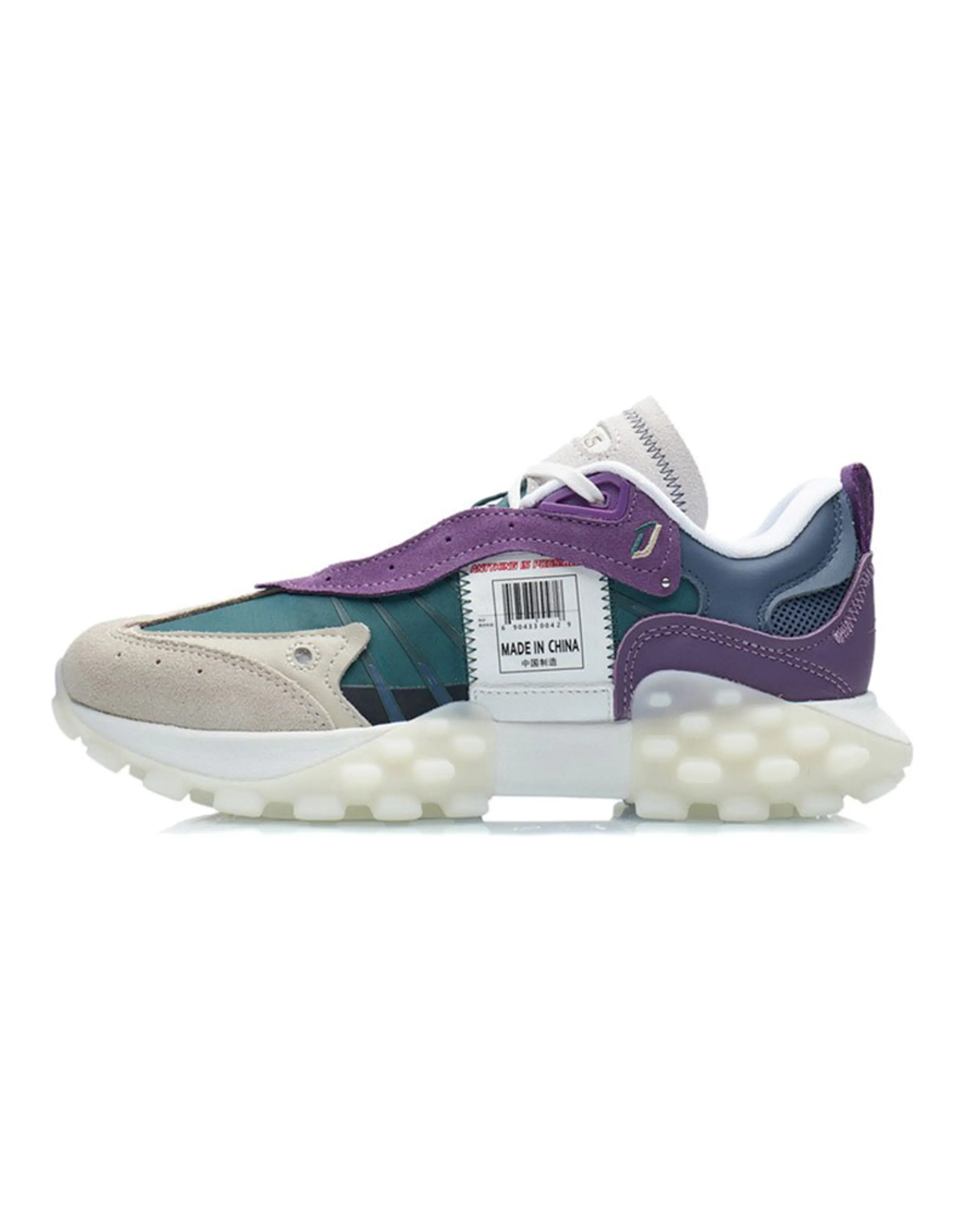 LiNing Overload Reflective Culture Low-Top Casual Shoes Women's Blue Spruce Green