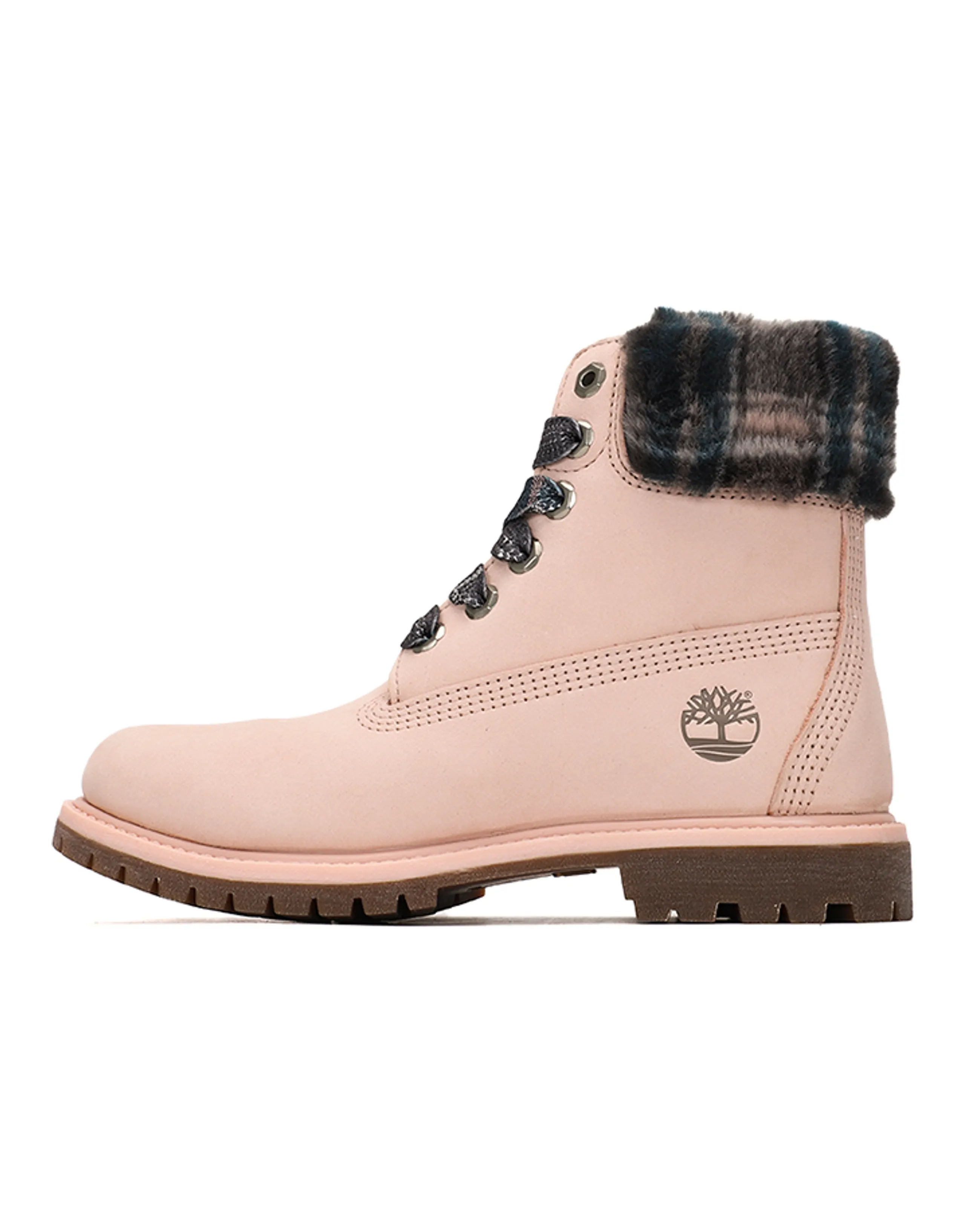 Timberland Lindon Woods 6 Inch Waterproof Boot 'Pink Nubuck And Black Printed Collar' Women's