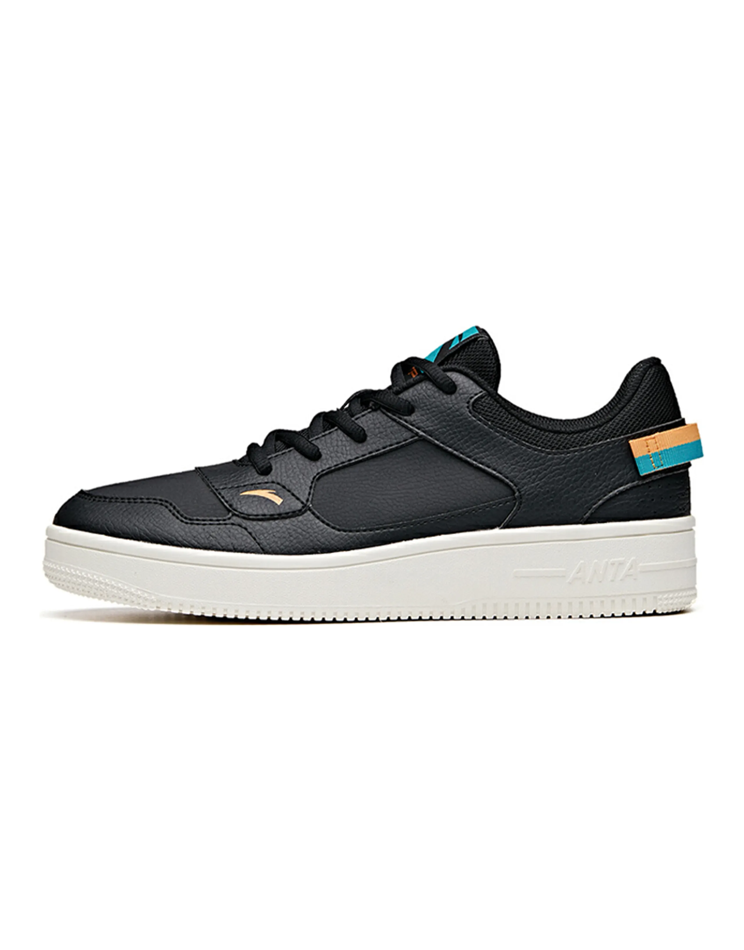 Anta Slip Resistant Coverage Low Top Skateboard Shoes Men's Black Yellow Orange