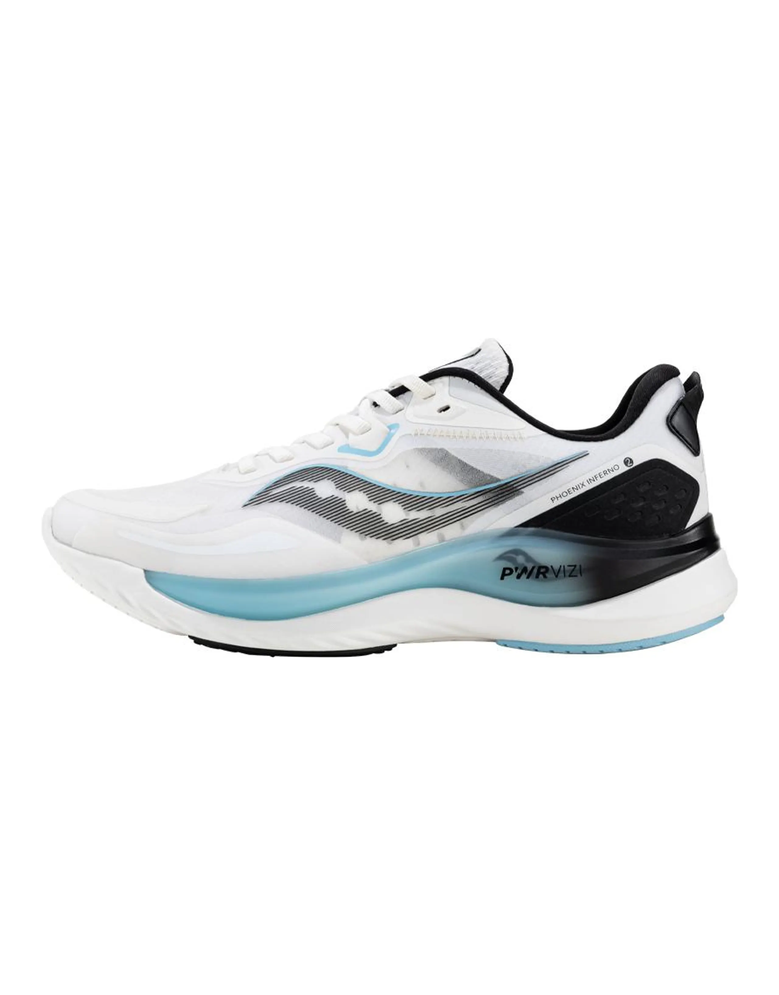 Saucony Phoenix Inferno 2 Anti Slip Wear Resistant Low Top Running Shoes Men's White Black Blue