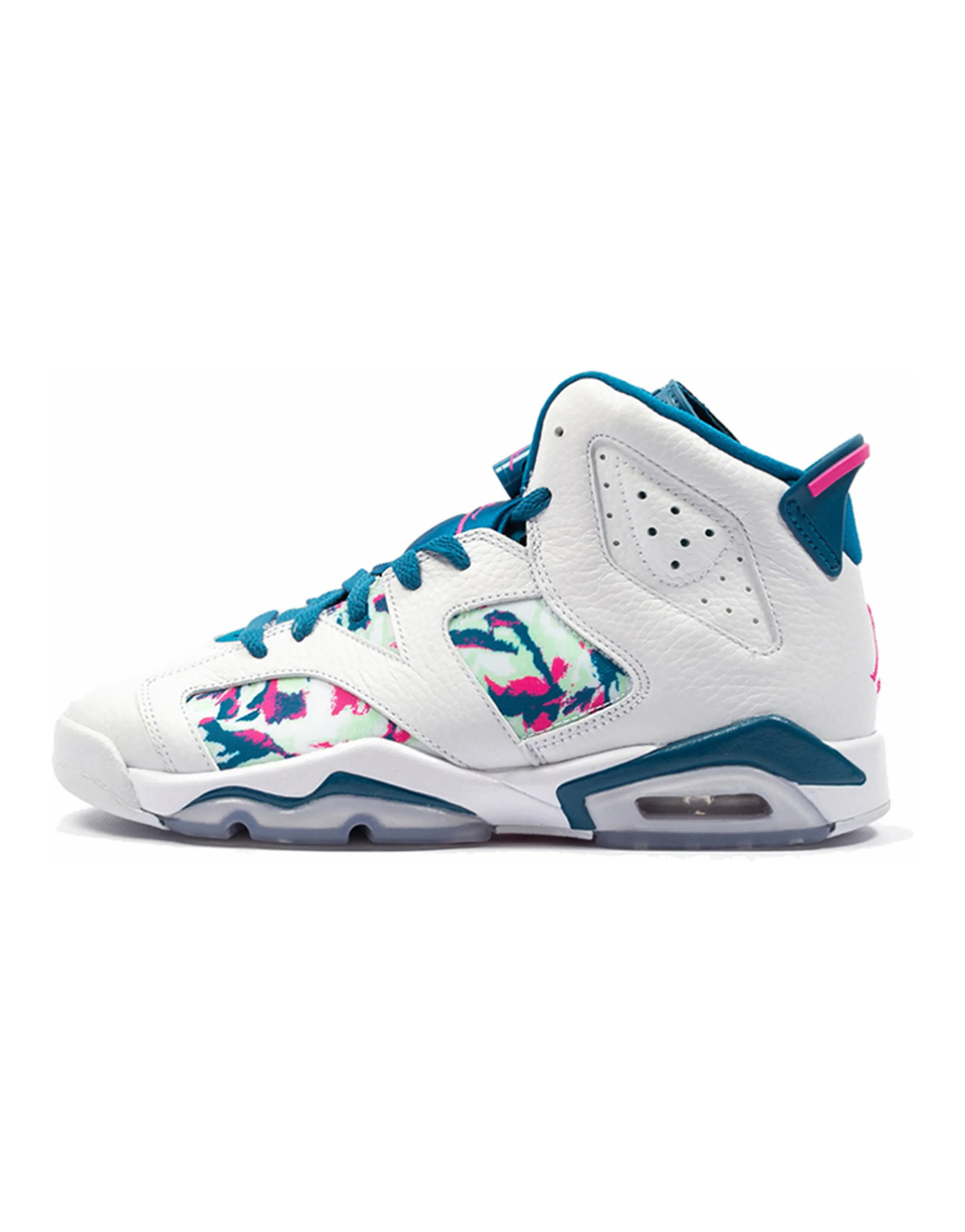 Jordan 6 Retro White Laser Fuchsia Green Abyss GS