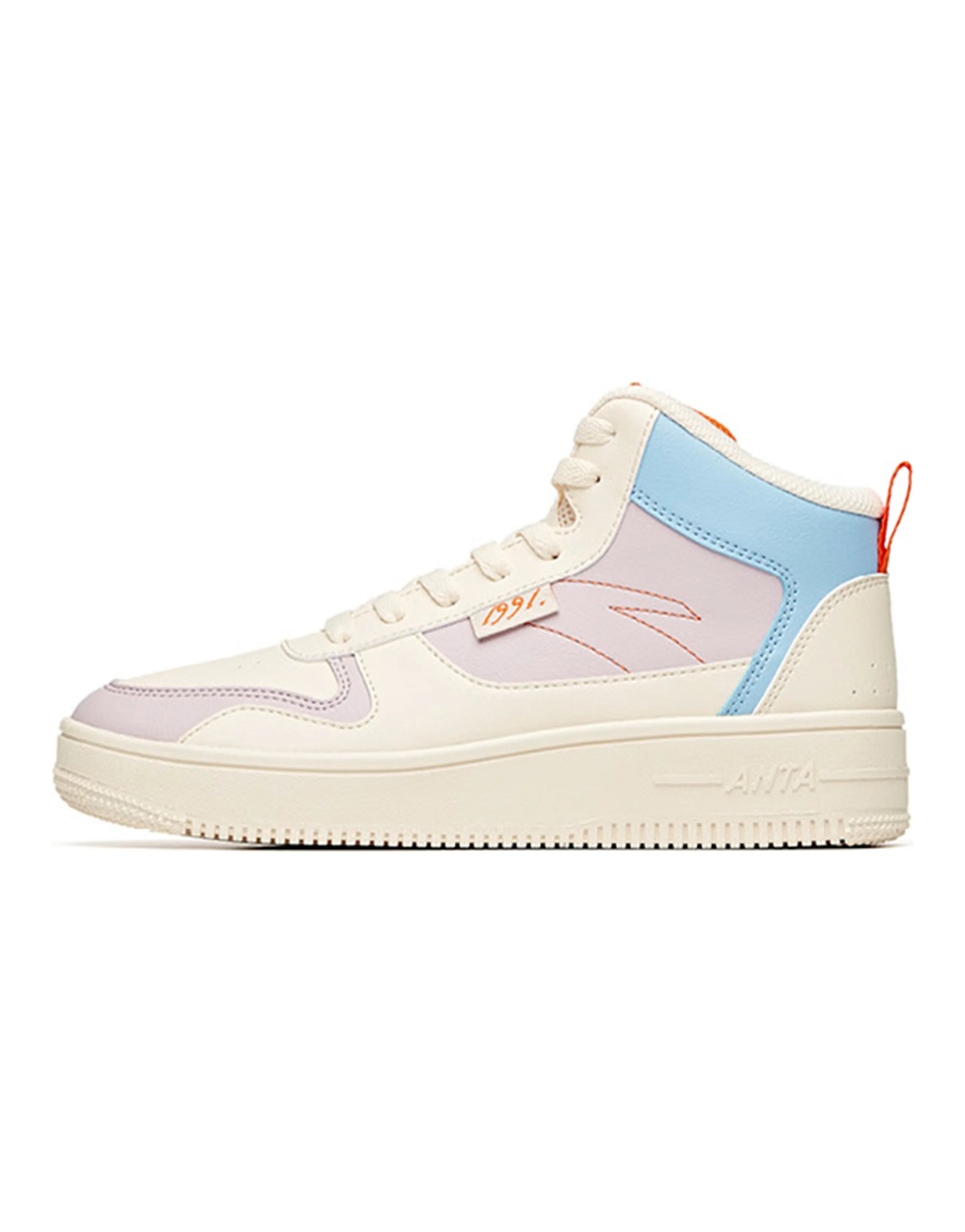 Anta Life Collection High-Top Skateboard Shoes Women's White Purple