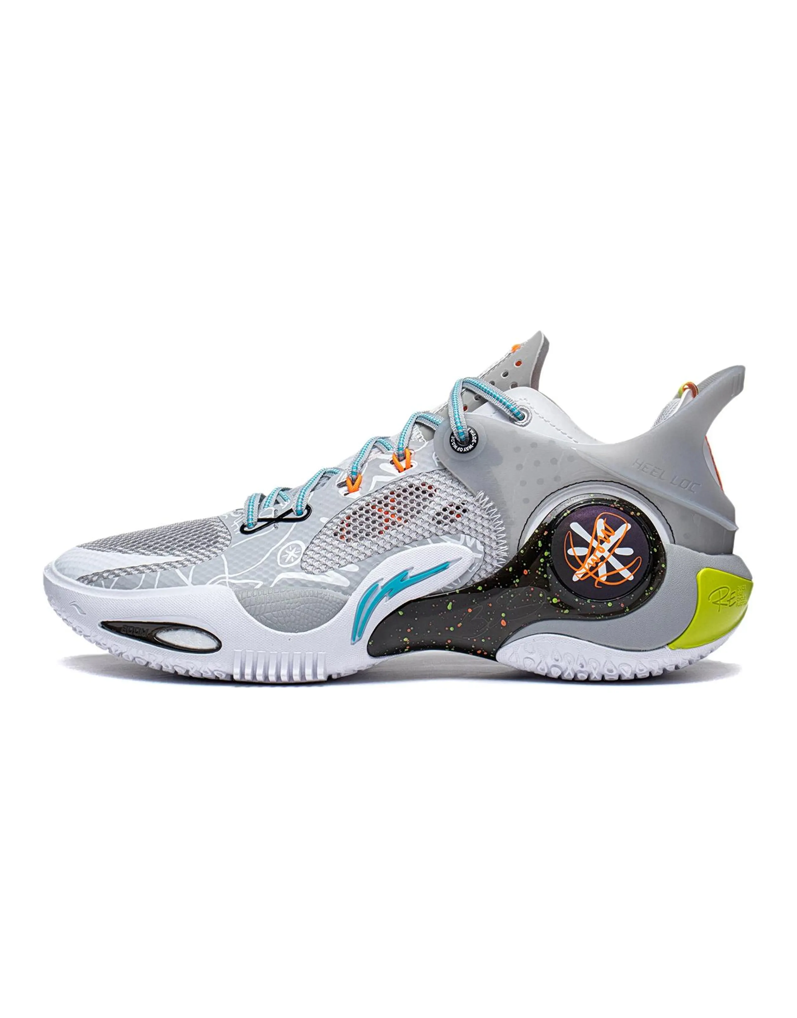 LINING Wade Fission 8 Basketball Shoes Men Low-Top Gray White/Black
