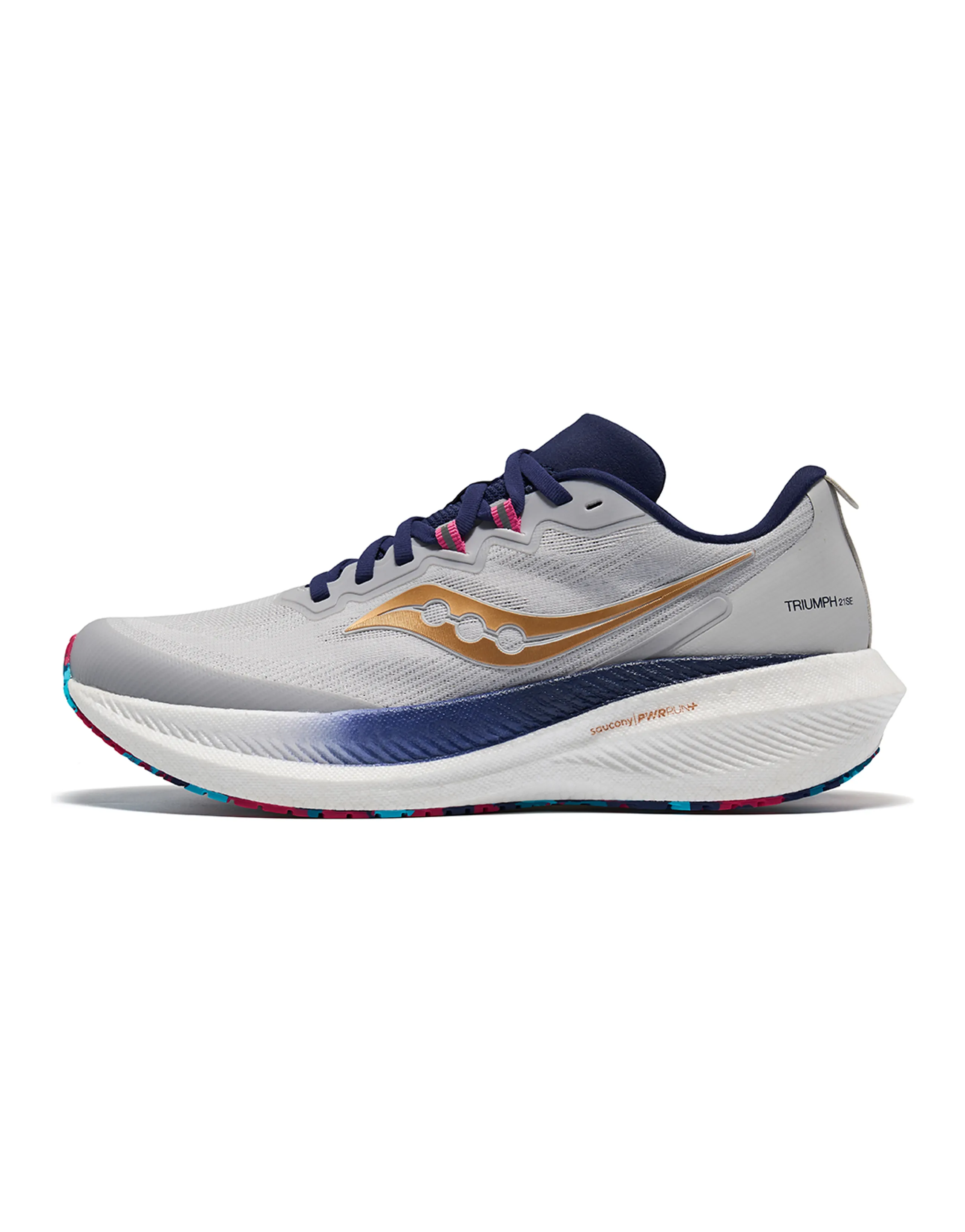 Saucony Triumph 21 SE Comfort Versatile Anti-Slip Wear-Resistant Low-Top Casual Running Shoes Unisex Grey Multicolor