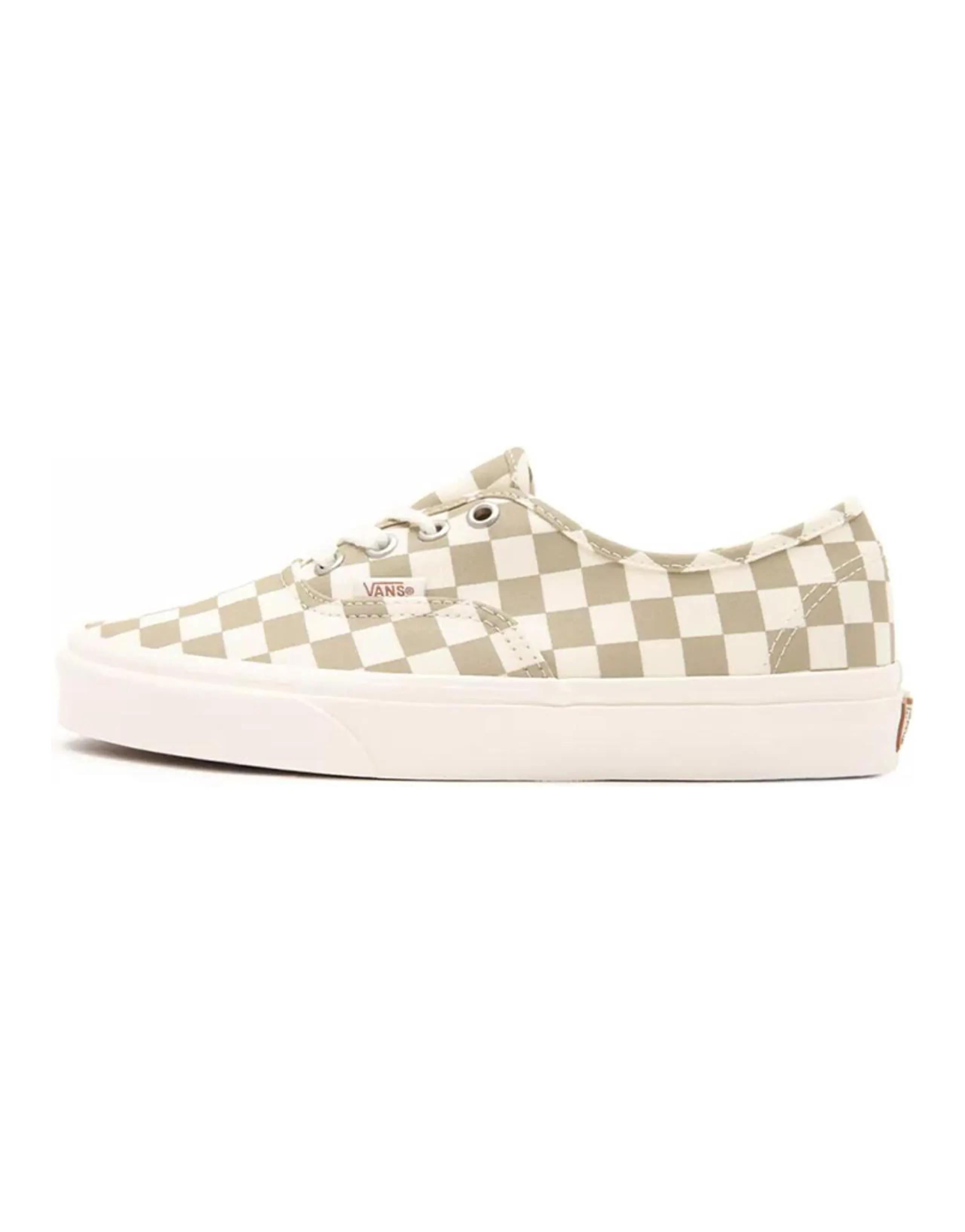 Vans Authentic Wear Resistant Non Slip Low Top Casual Skate Shoes White Brown Grid 'White Brown'