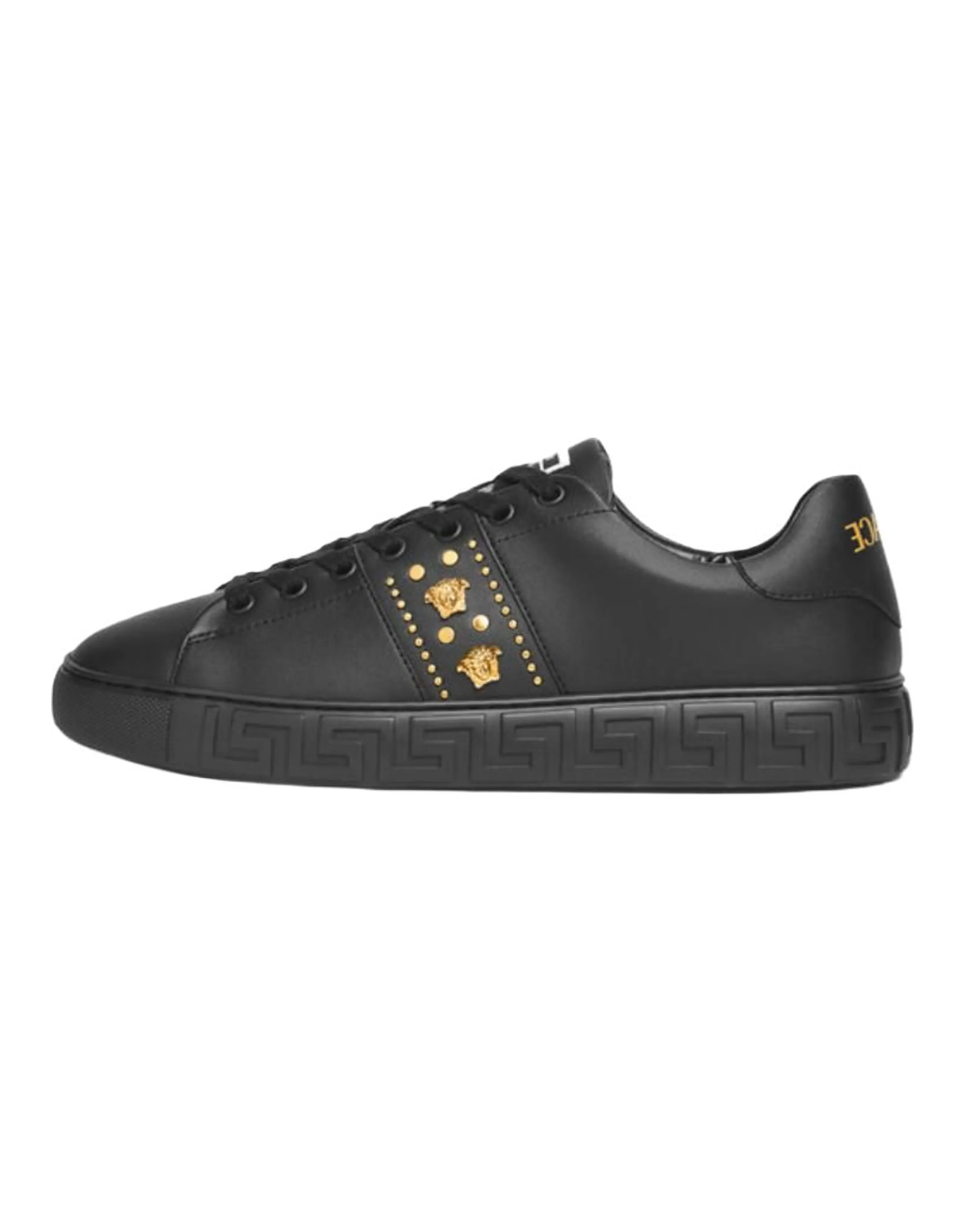 VERSACE Greca Low Top Skateboard Shoes Men's Black