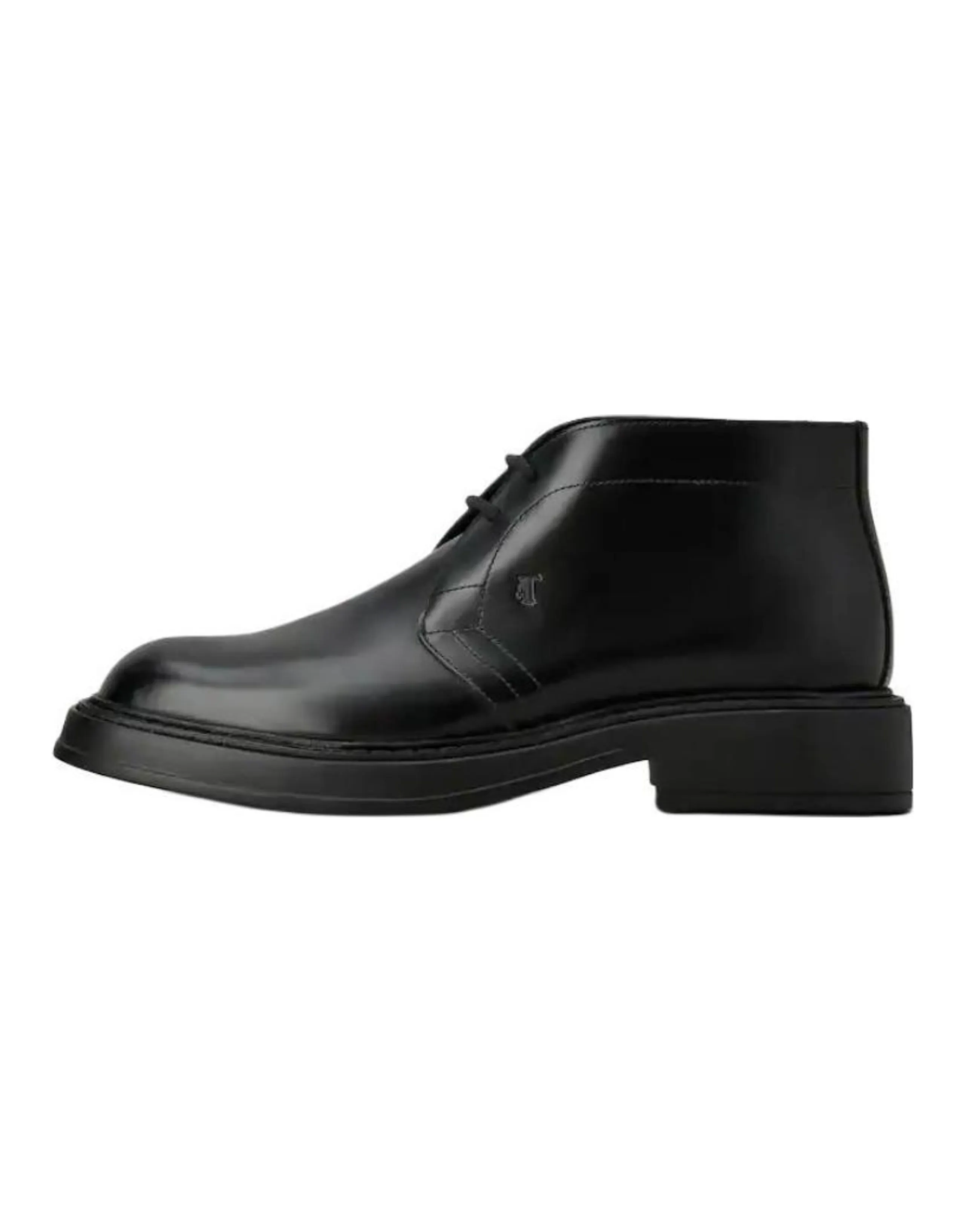 TOD'S Suede Round Toe Lace-Up Ankle Boots Men's Black