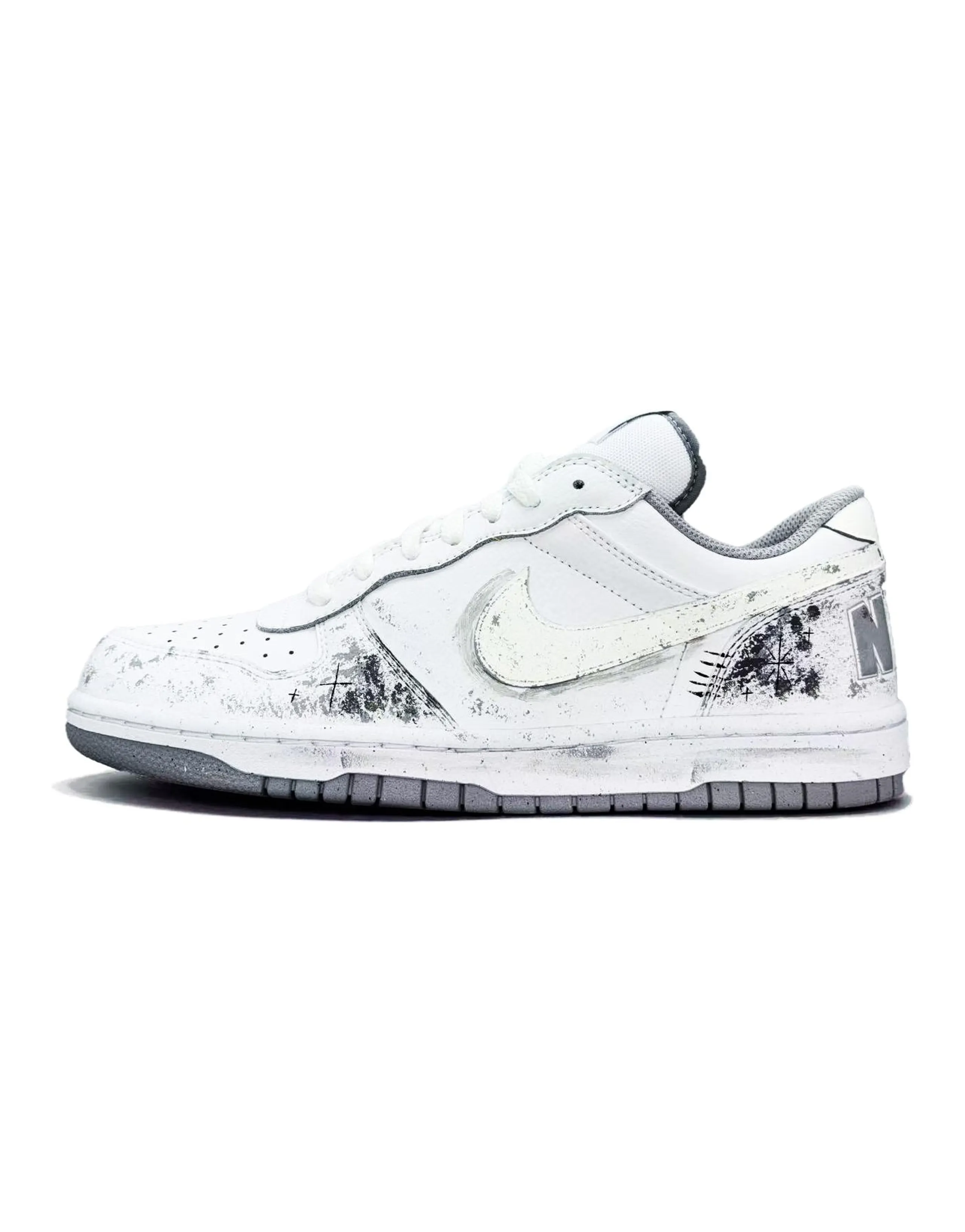 [Custom Sneakers] Nike Big Bright White Comfortable Versatile Wear-Resistant Breathable Low-Top Sneakers Unisex White
