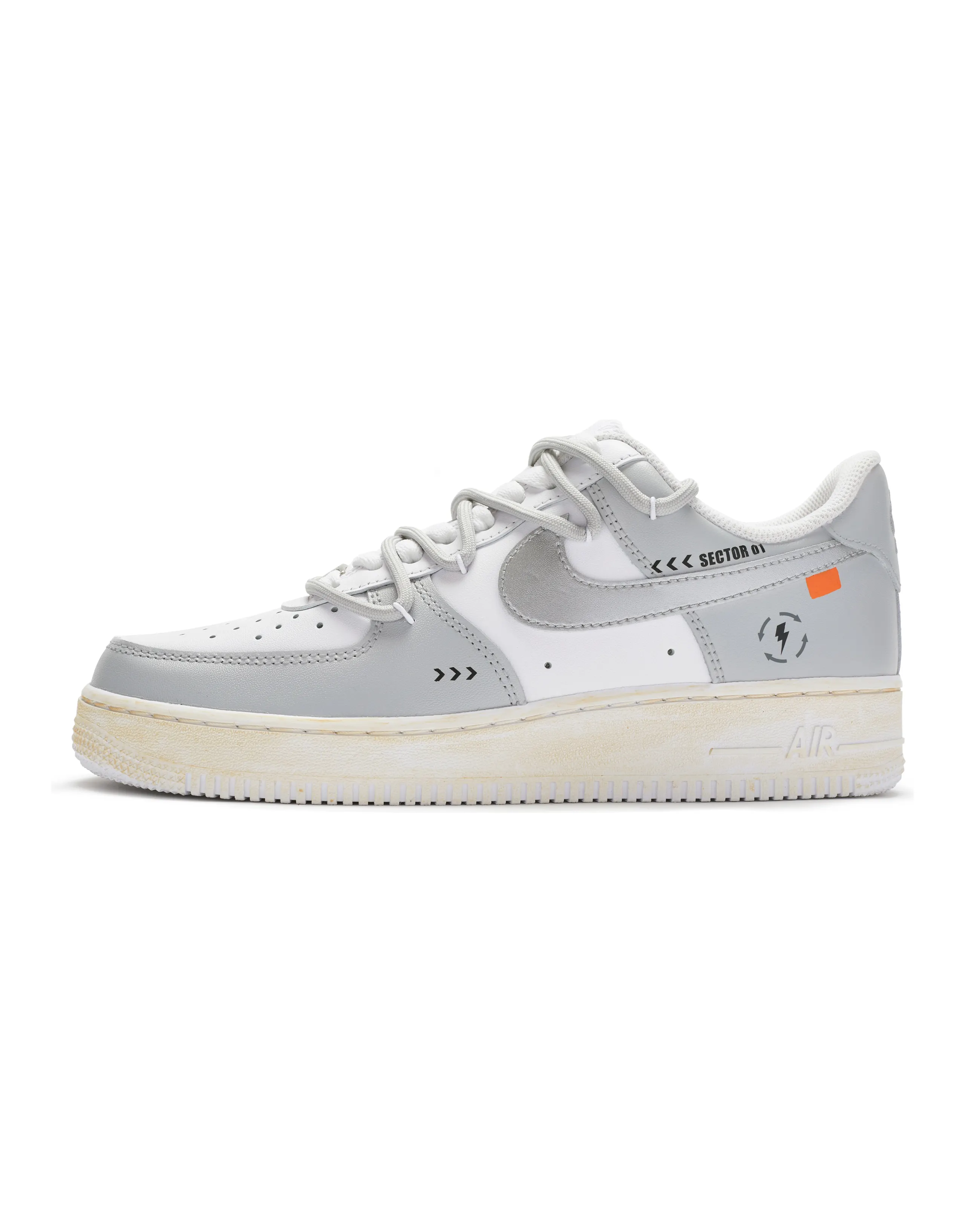 Nike Air Force 1 Skateboard Shoes Women's Silver White Gray
