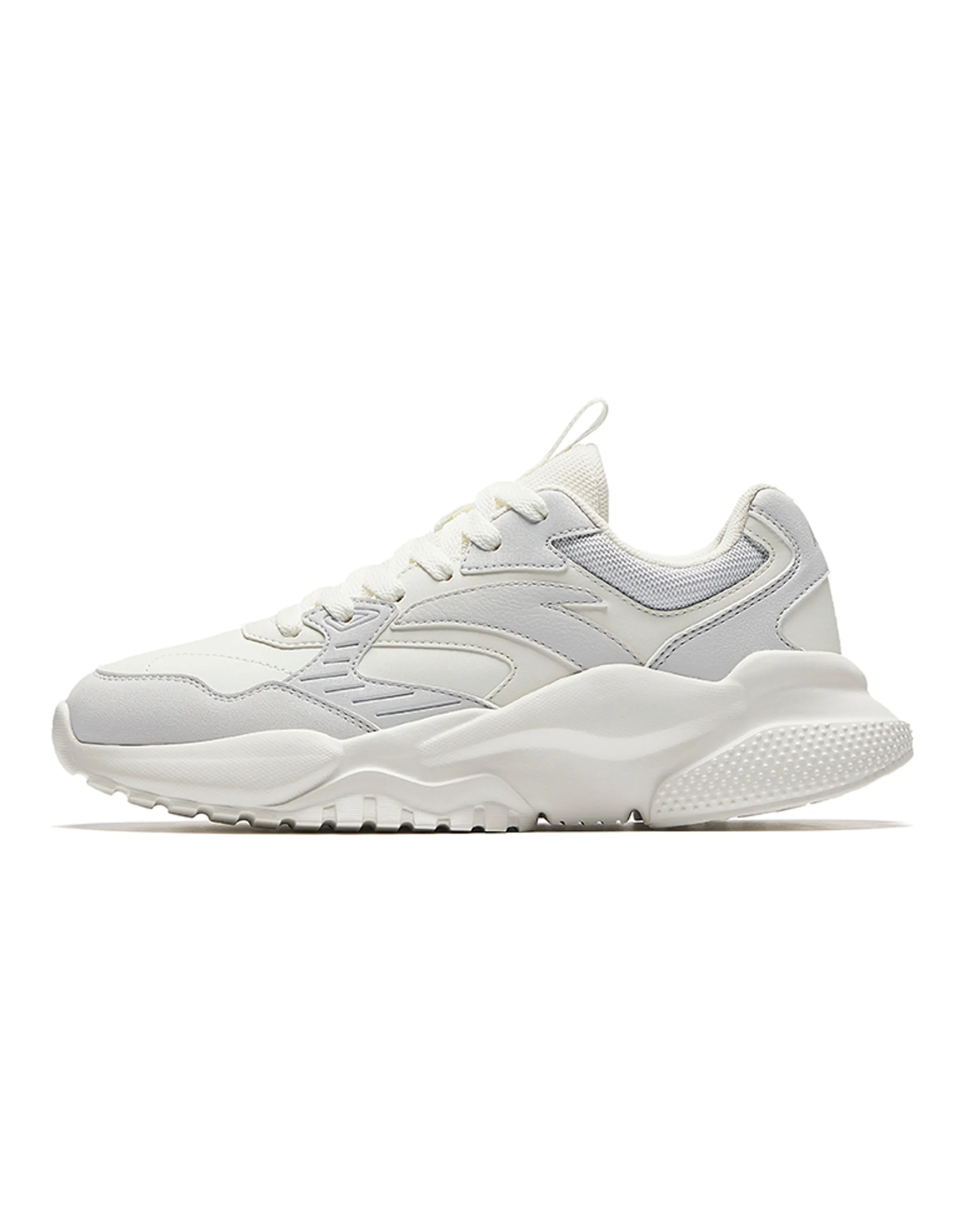 Anta Wear-Resistant Height Increasing Low-Top Casual Shoes Women's White Gray