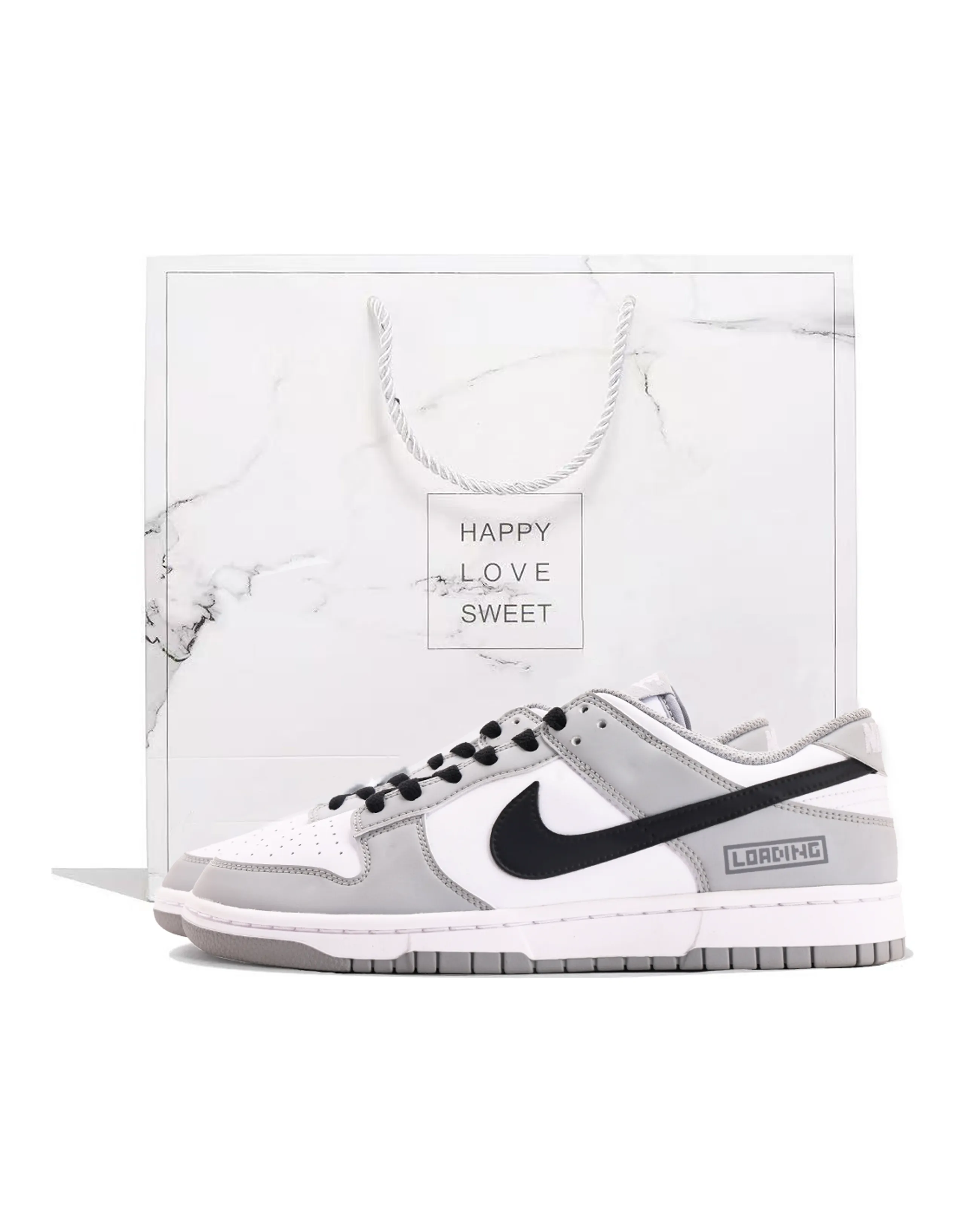 Nike Custom Dunk Vibe Gift Box Low-Top Sneakers Unisex Gray White