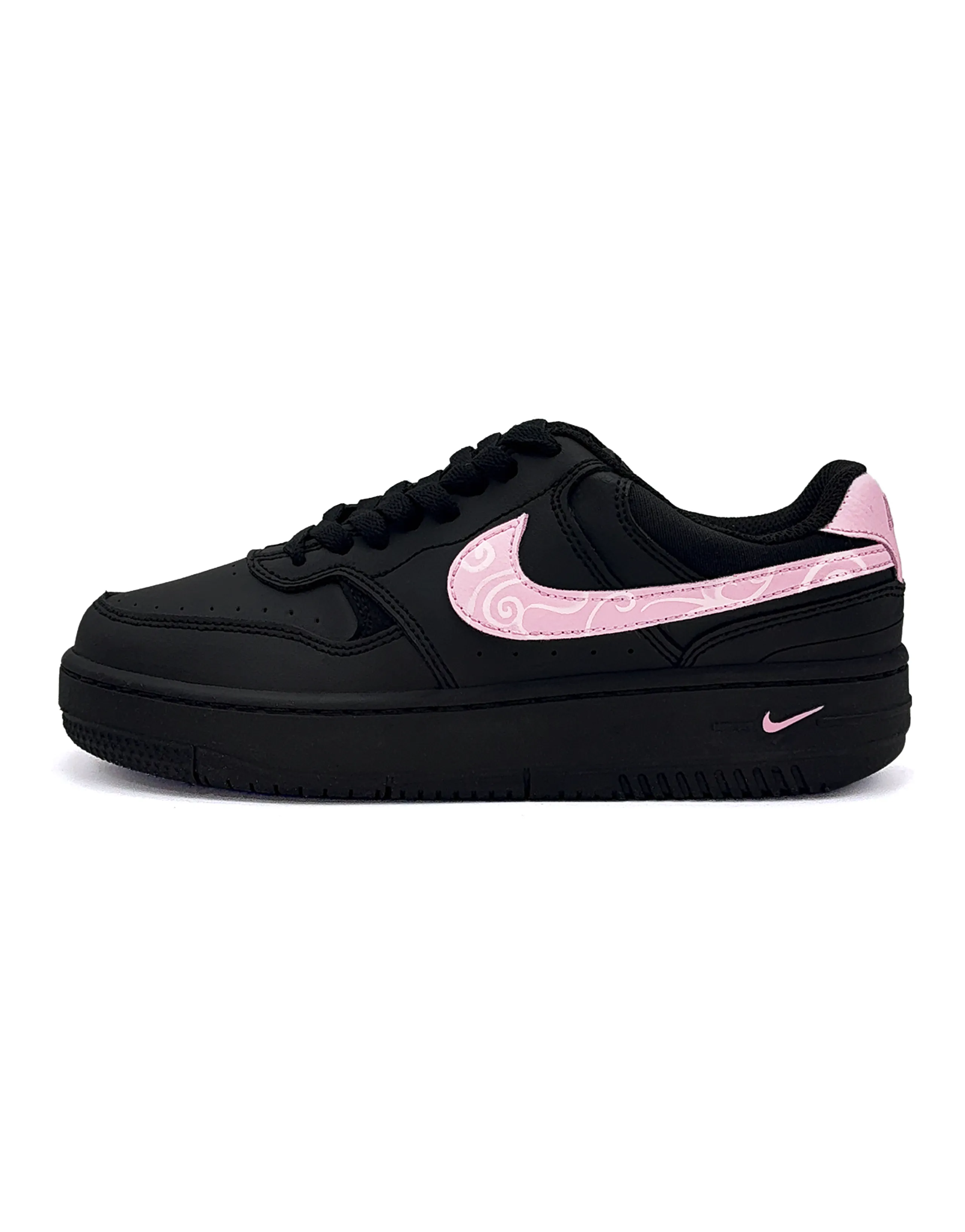Custom Sneakers Nike Gamma Force 'Peach Bubble' Platform Low-Top Skate Shoes Women's Black Pink