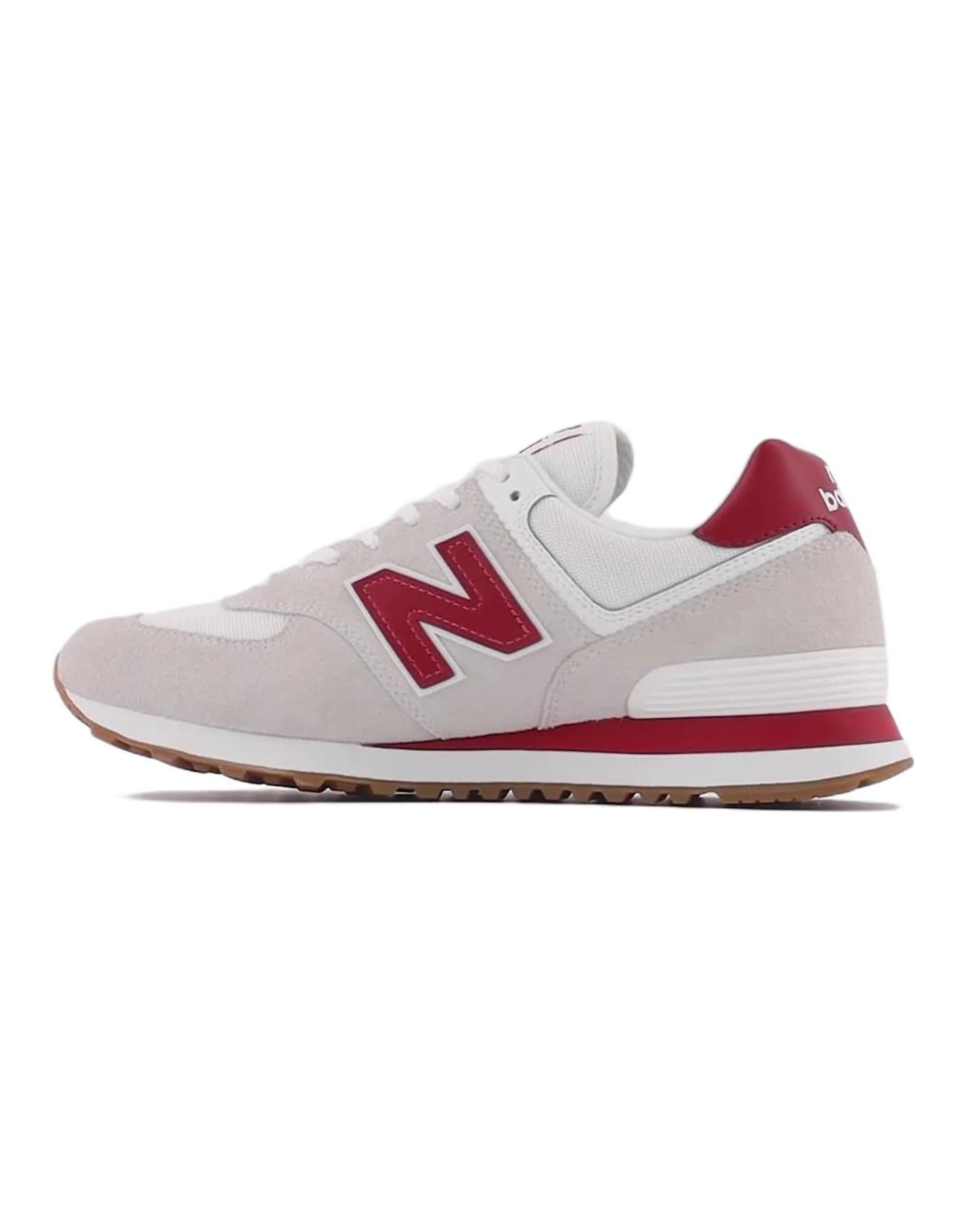 New Balance 574 White Red Gum
