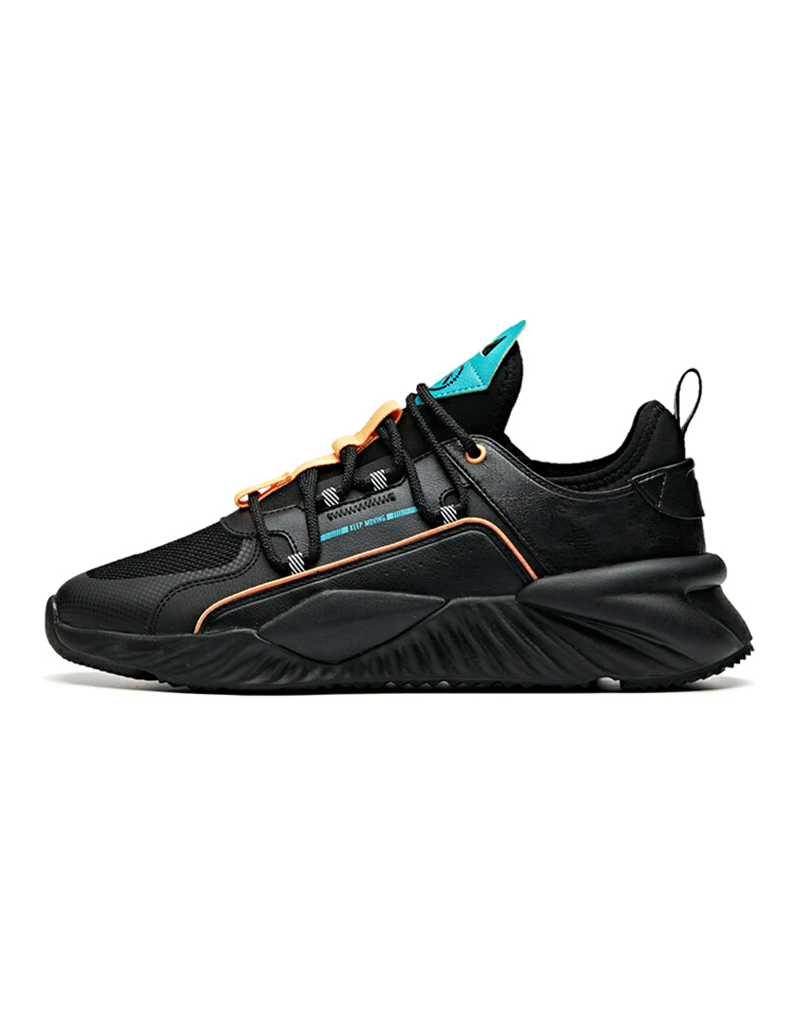 ANTA Chunky Sneakers Men Low-Top Black/Rio Green