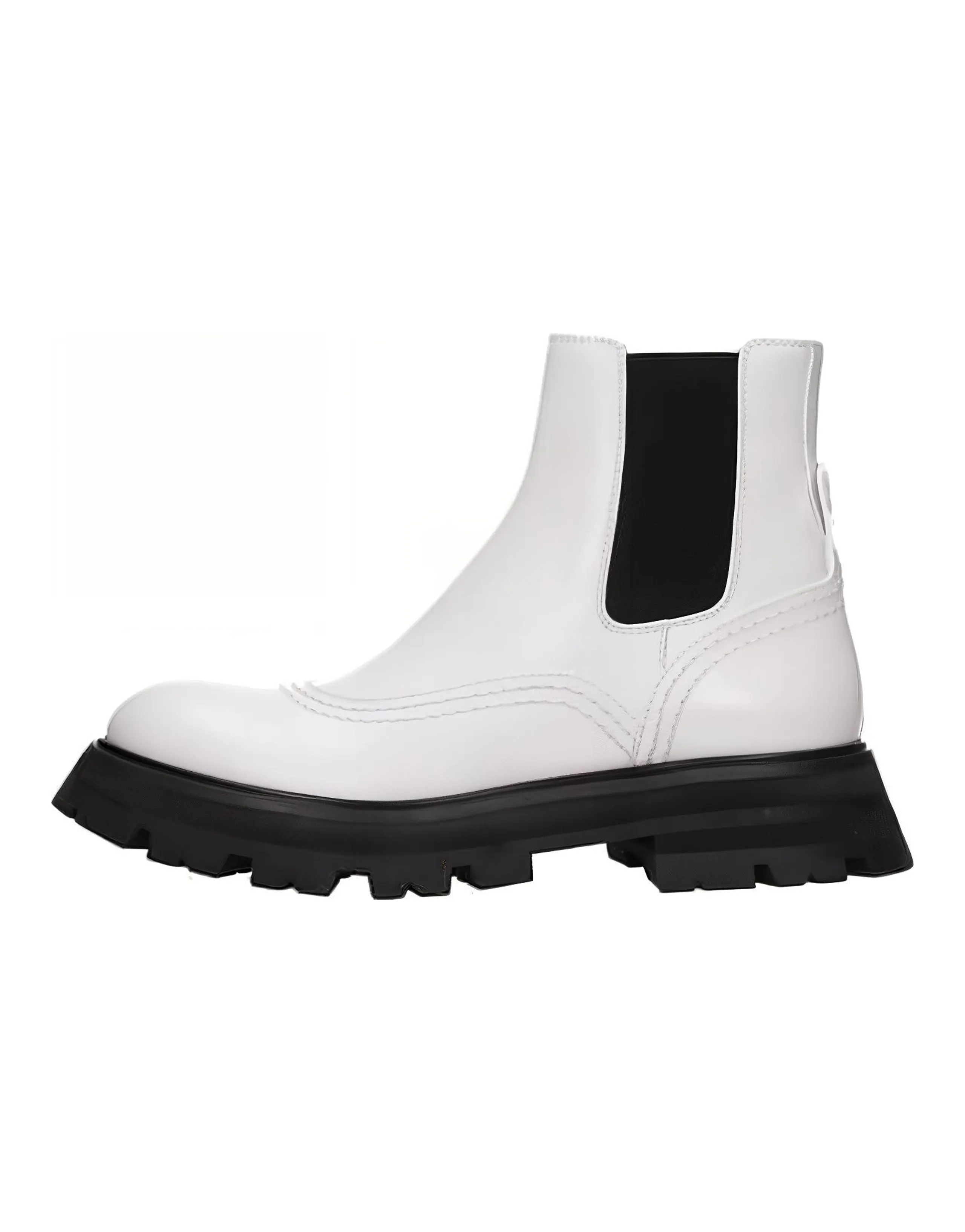Alexander McQueen Wander Chelsea Boots 'White Black' Women's