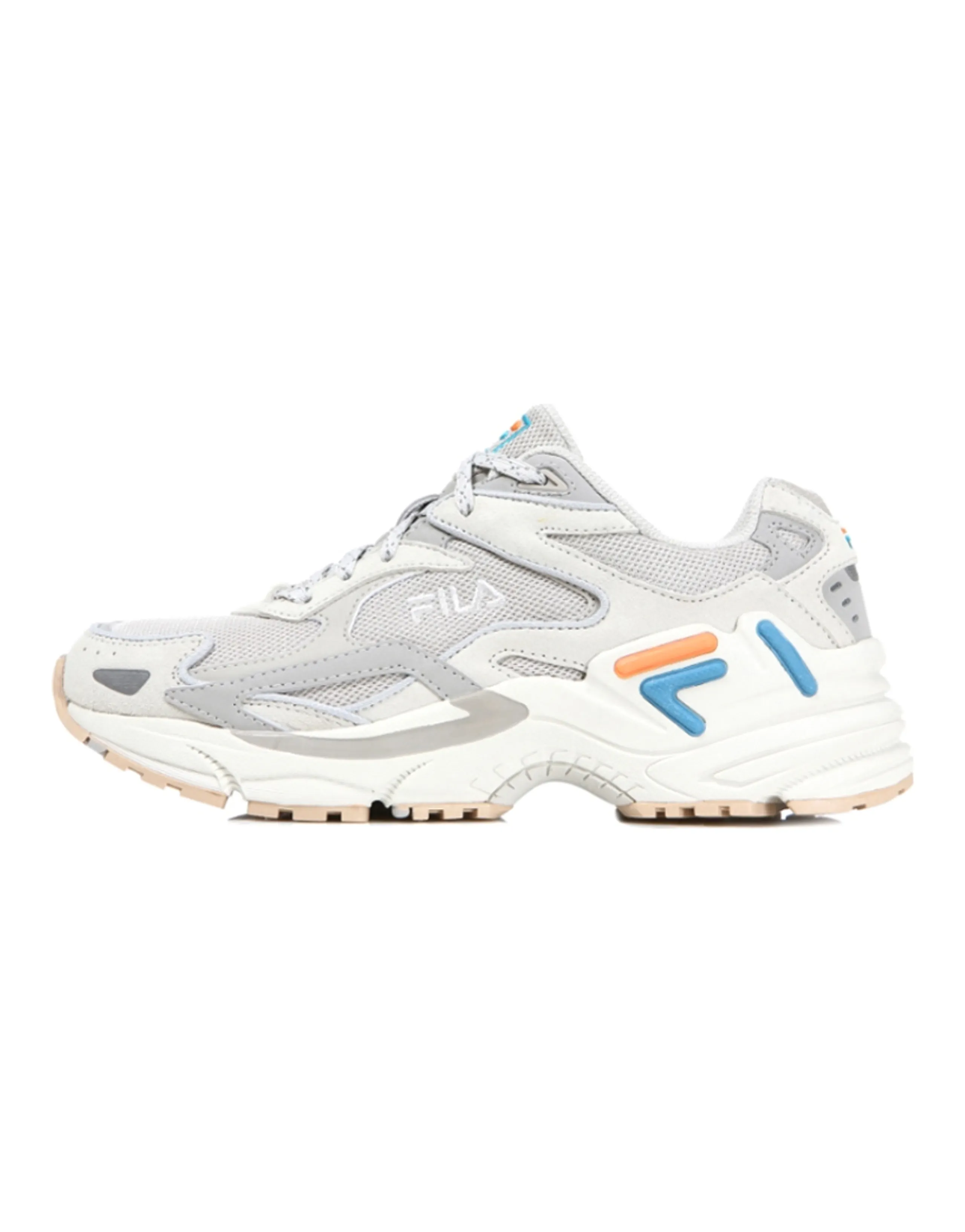 FILA Catapult Synthetic Leather Comfortable Low-Top Dad Shoes Unisex Gray White Brown Korean Style