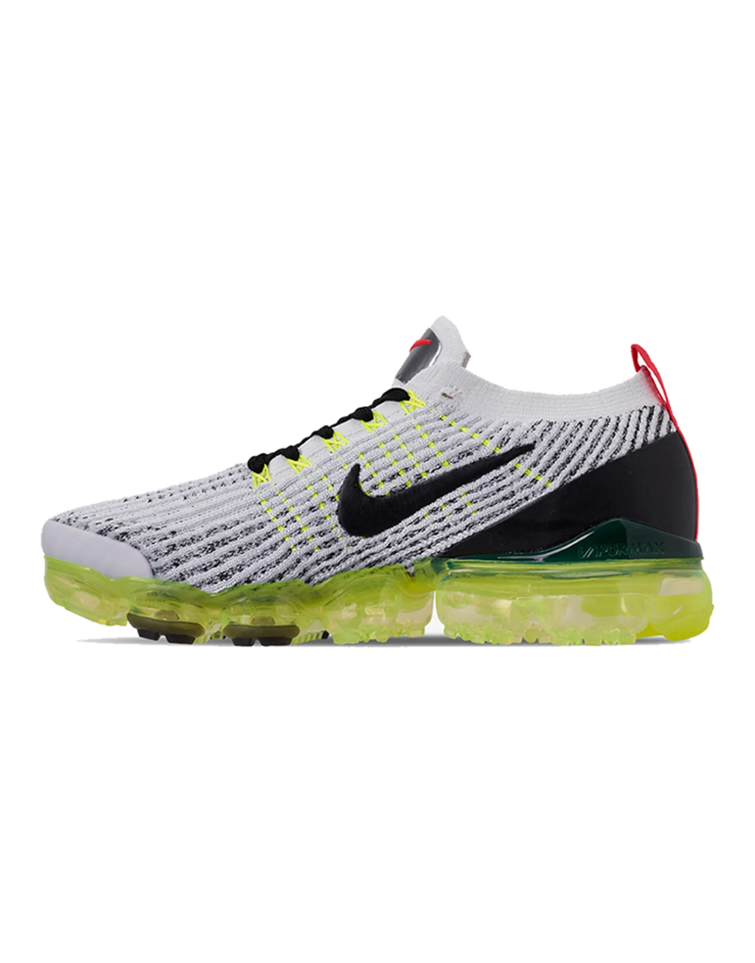 Nike Air VaporMax Flyknit 3 White Black Volt Bright Crimson