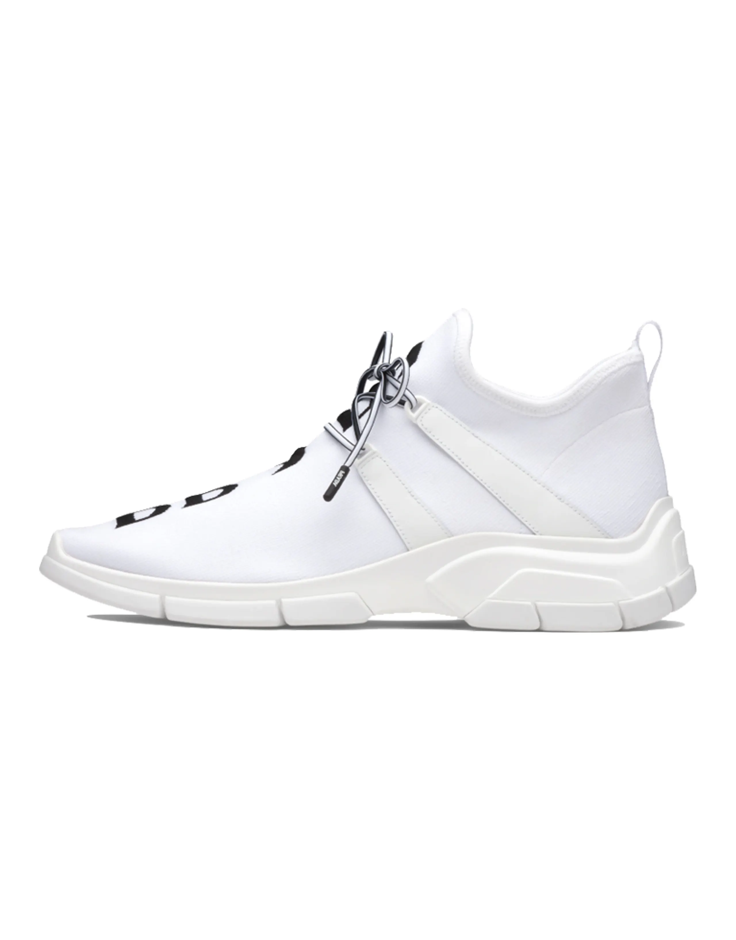 PRADA Knit Fabric Sneakers 'White Black'