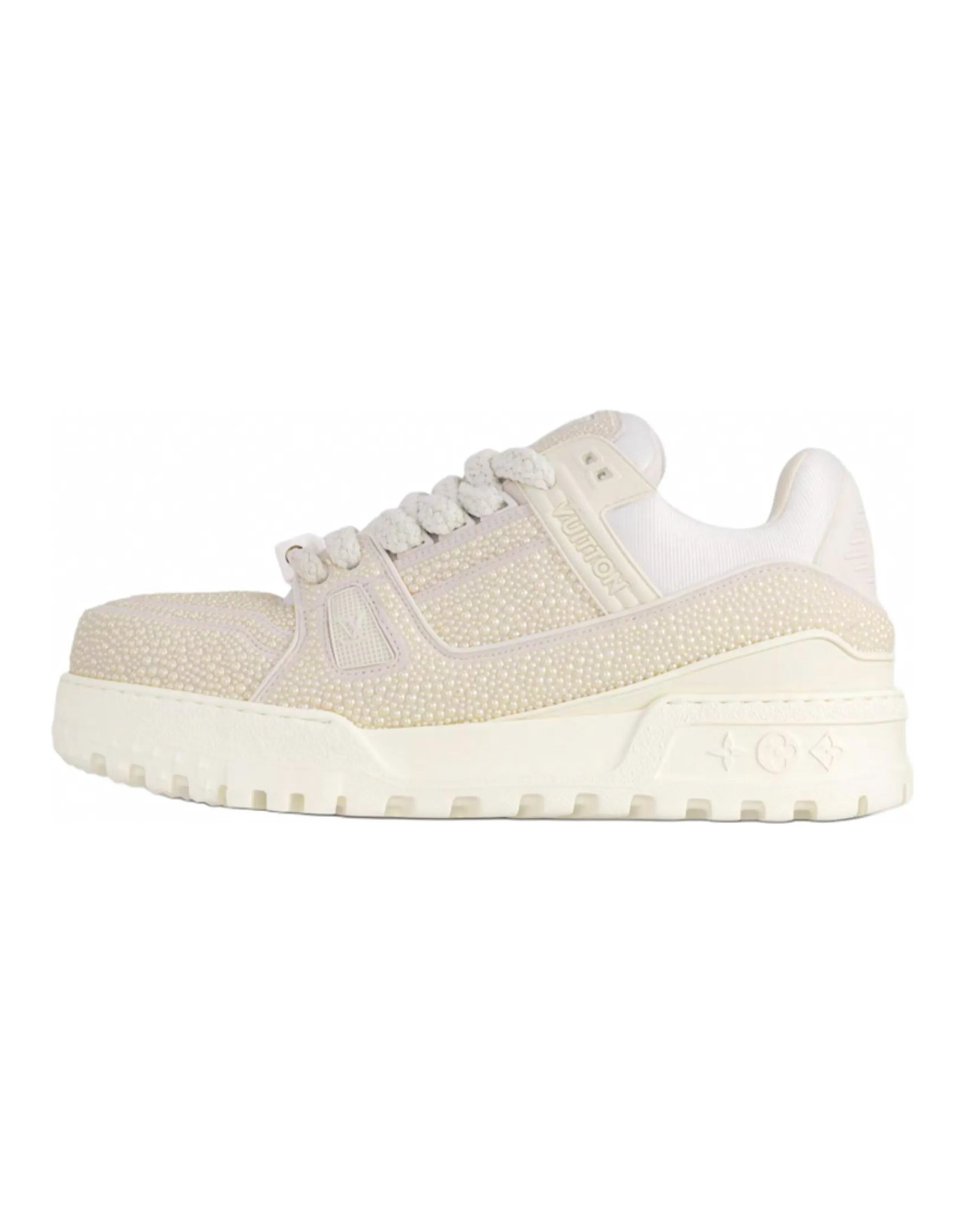 LOUIS VUITTON Trainer Maxi Low-Top Skateboard Shoes Unisex Ecru