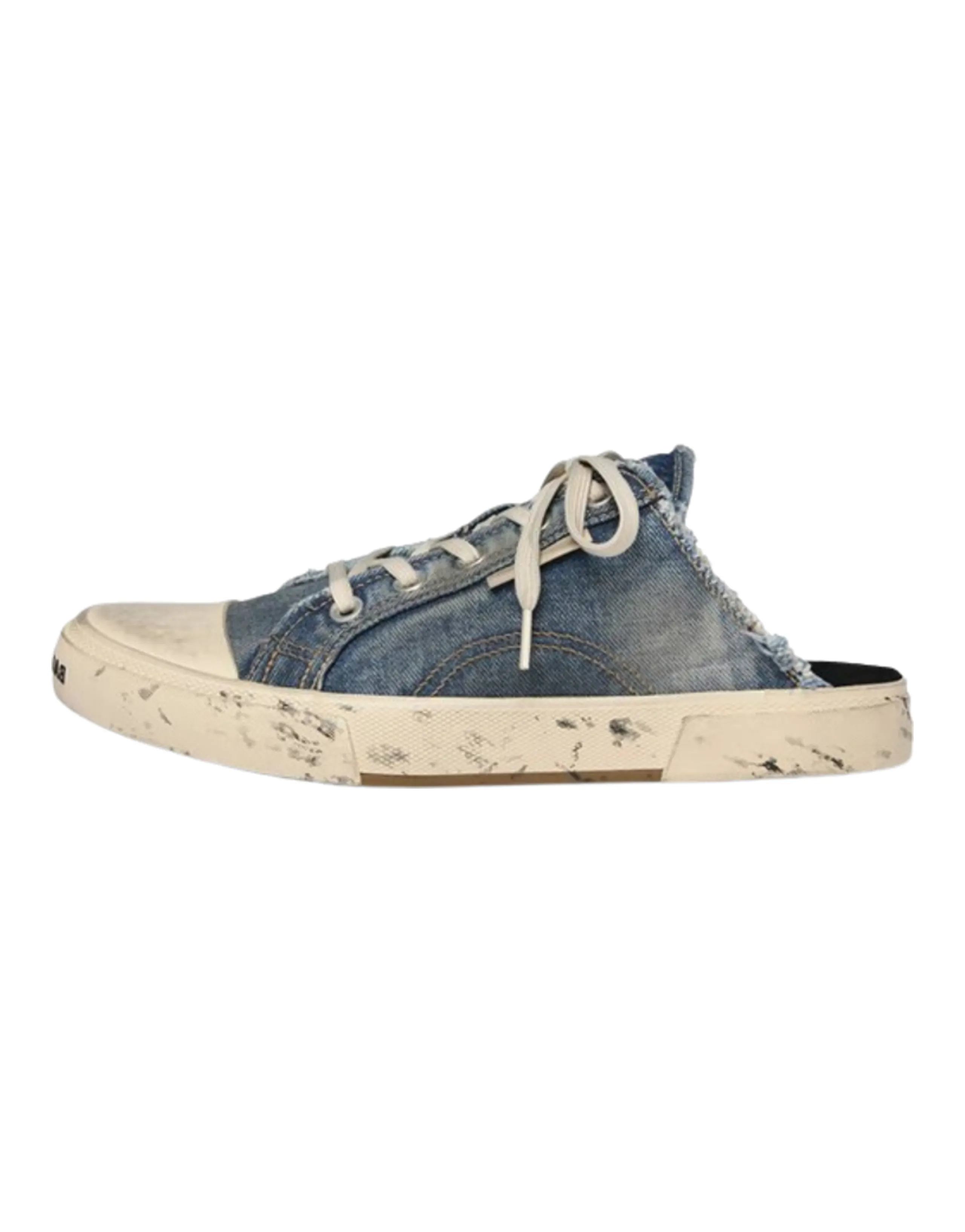 Balenciaga Paris Distressed Denim Mule 'Blue' Women's