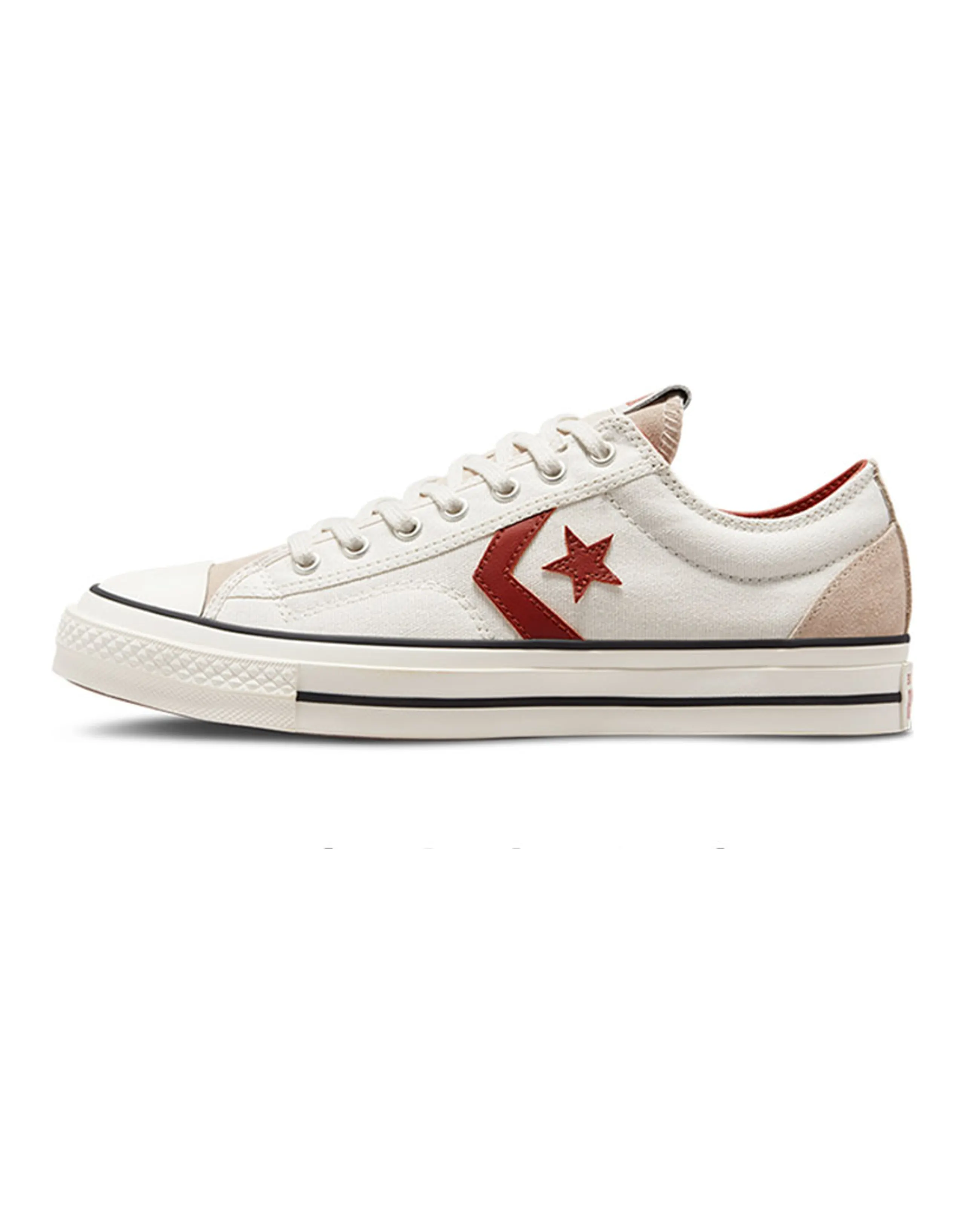 Converse Star Player 76 Anti Slip And Wear Resistant Lightweight Low Top Skateboard Shoes Unisex White Red