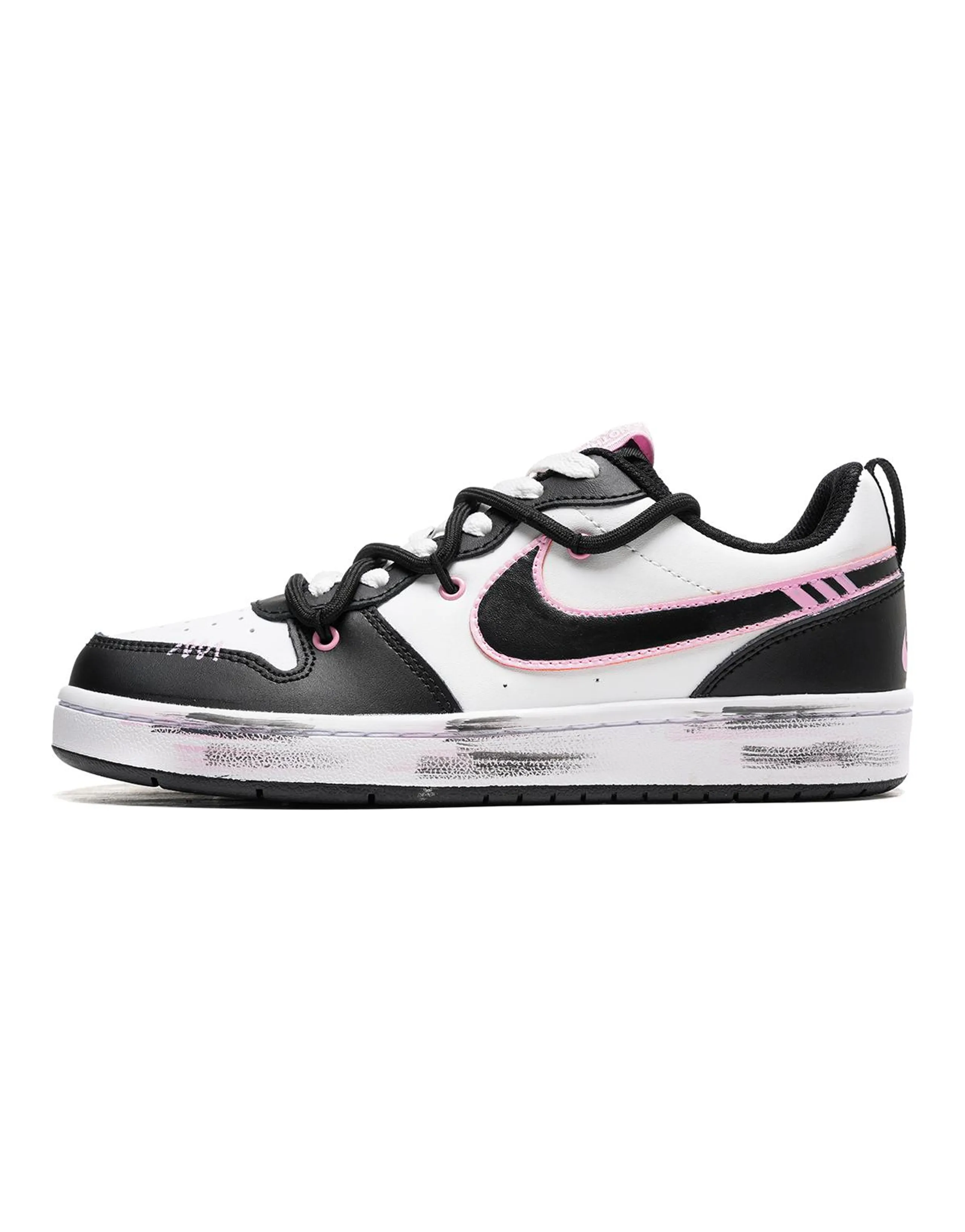 Nike Court Borough Skateboard Shoes Women's Low-Top Black Pink