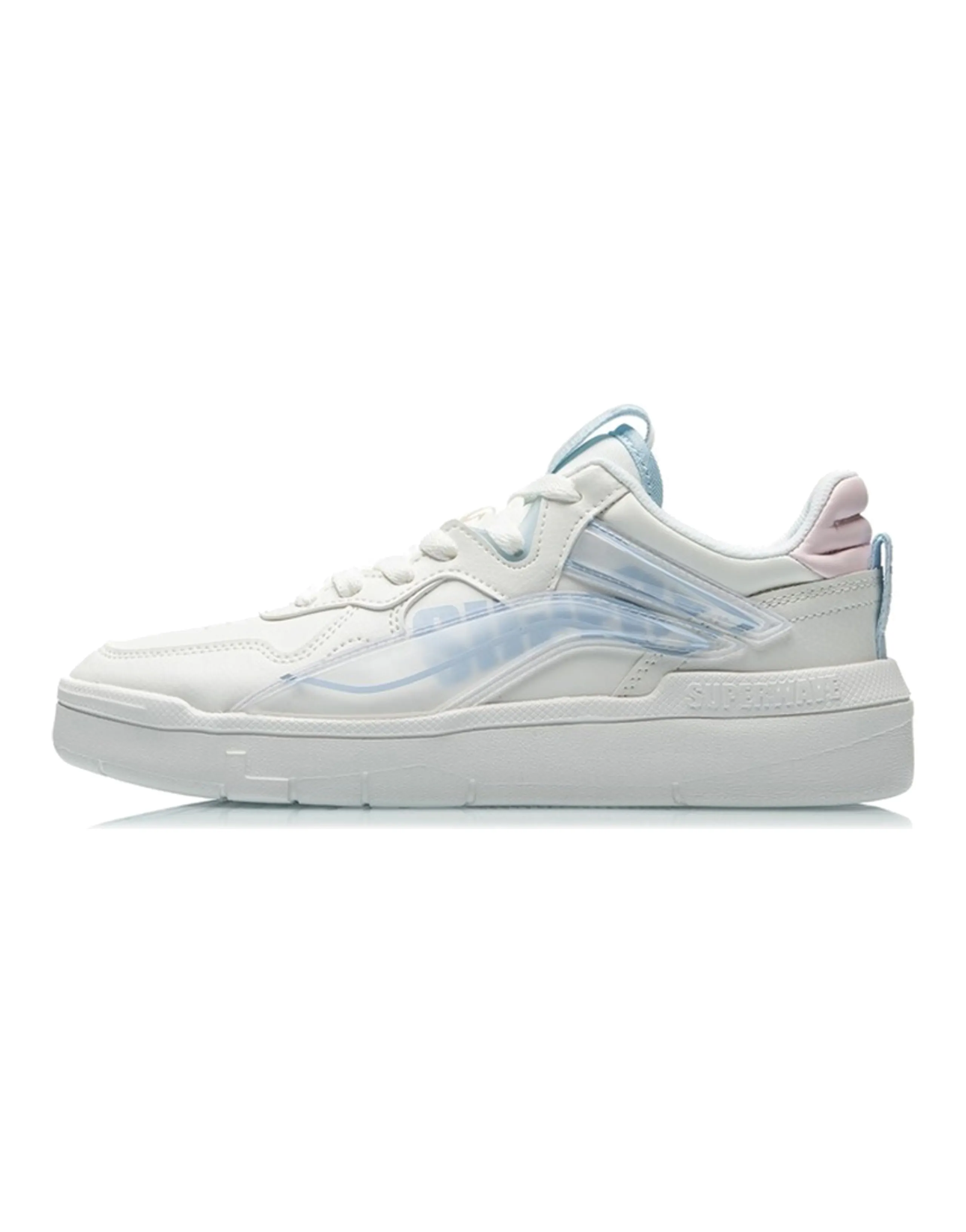 LiNing Wave Superwave LO Slip-Resistant Breathable Lightweight Wear-Resistant Skateboard Shoes Women's White Blue