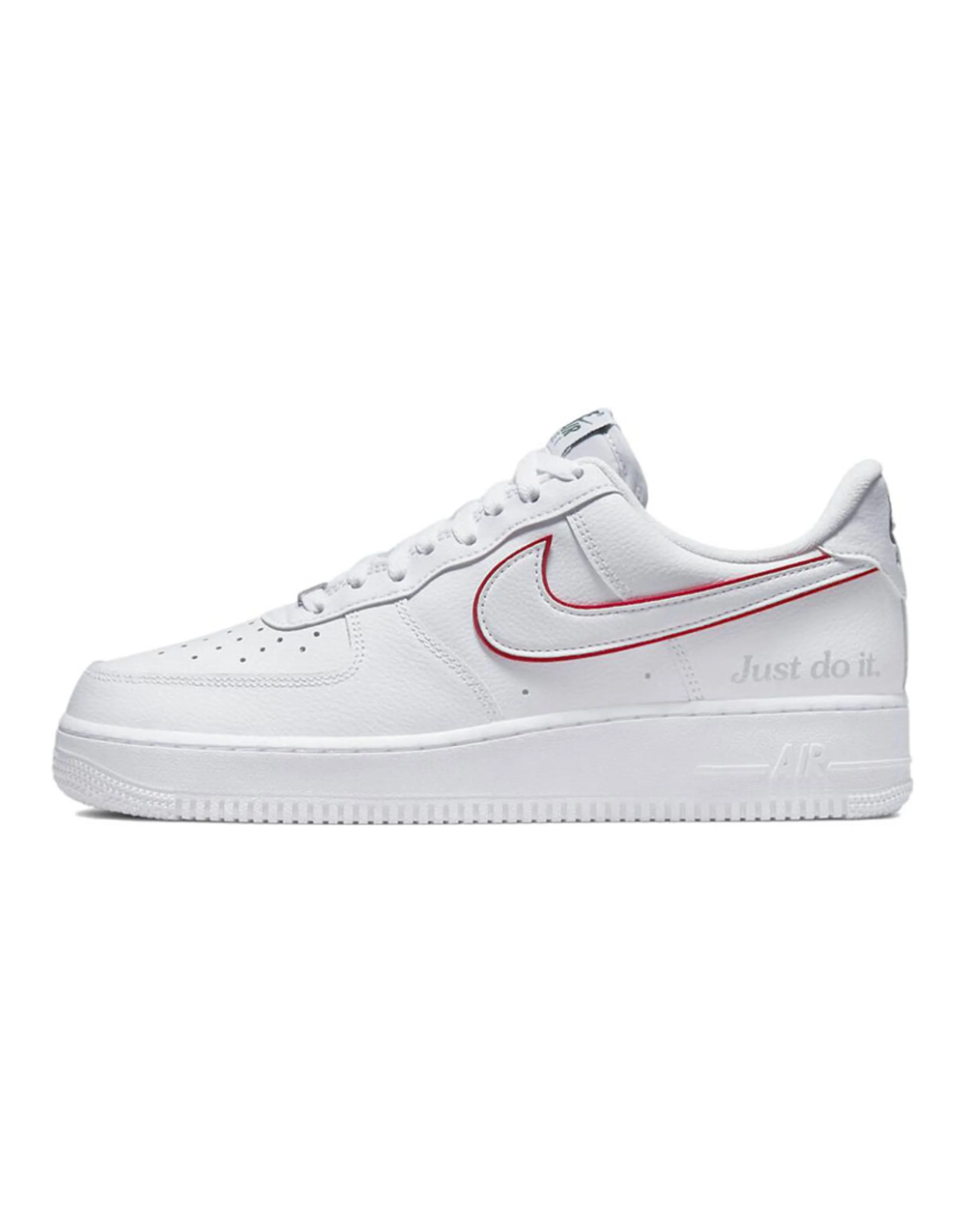 Nike Air Force 1 Low Just Do It White Noble Green Metallic Silver University Red
