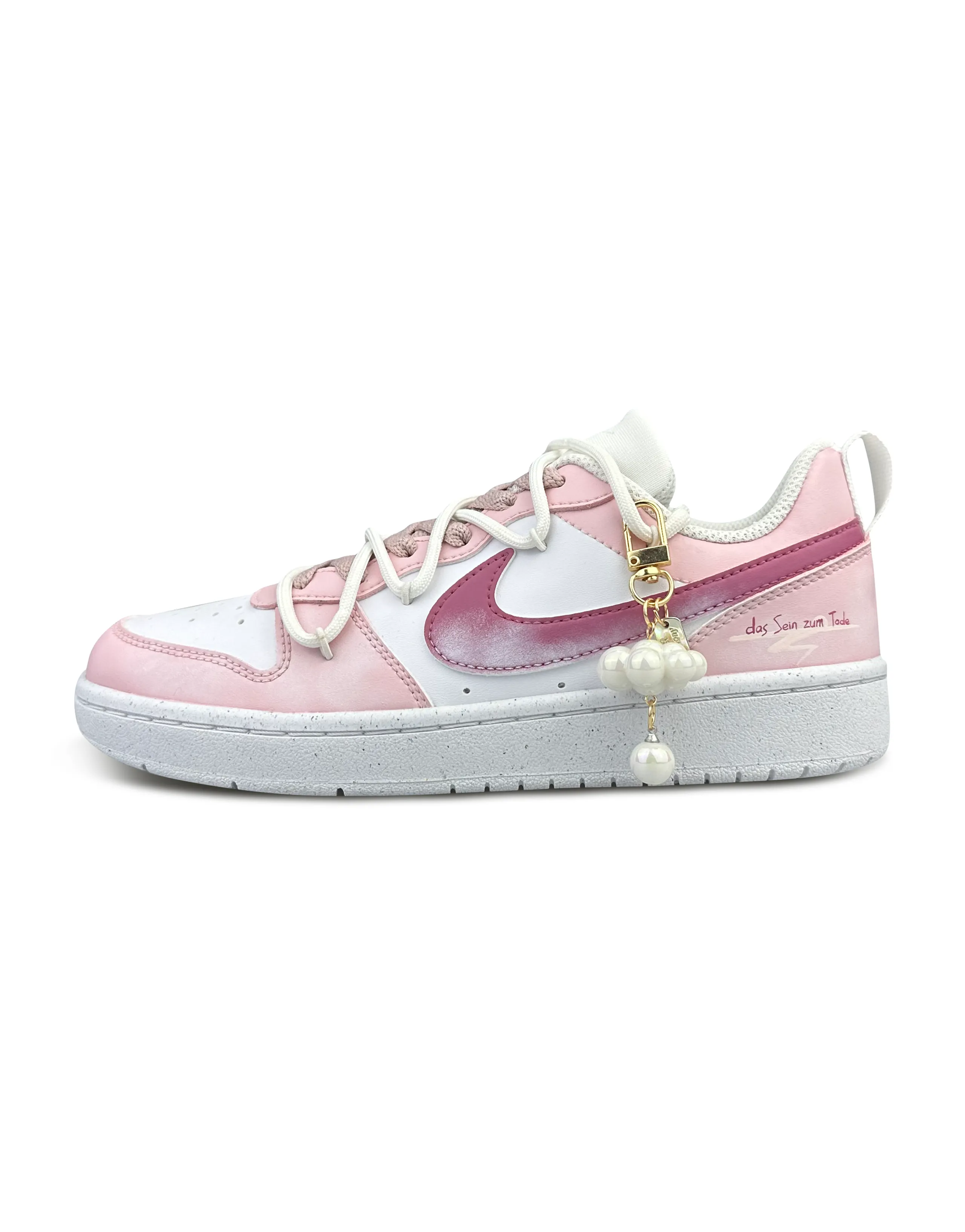 Nike Court Borough Low-Top Skateboard Shoes GS White Pink