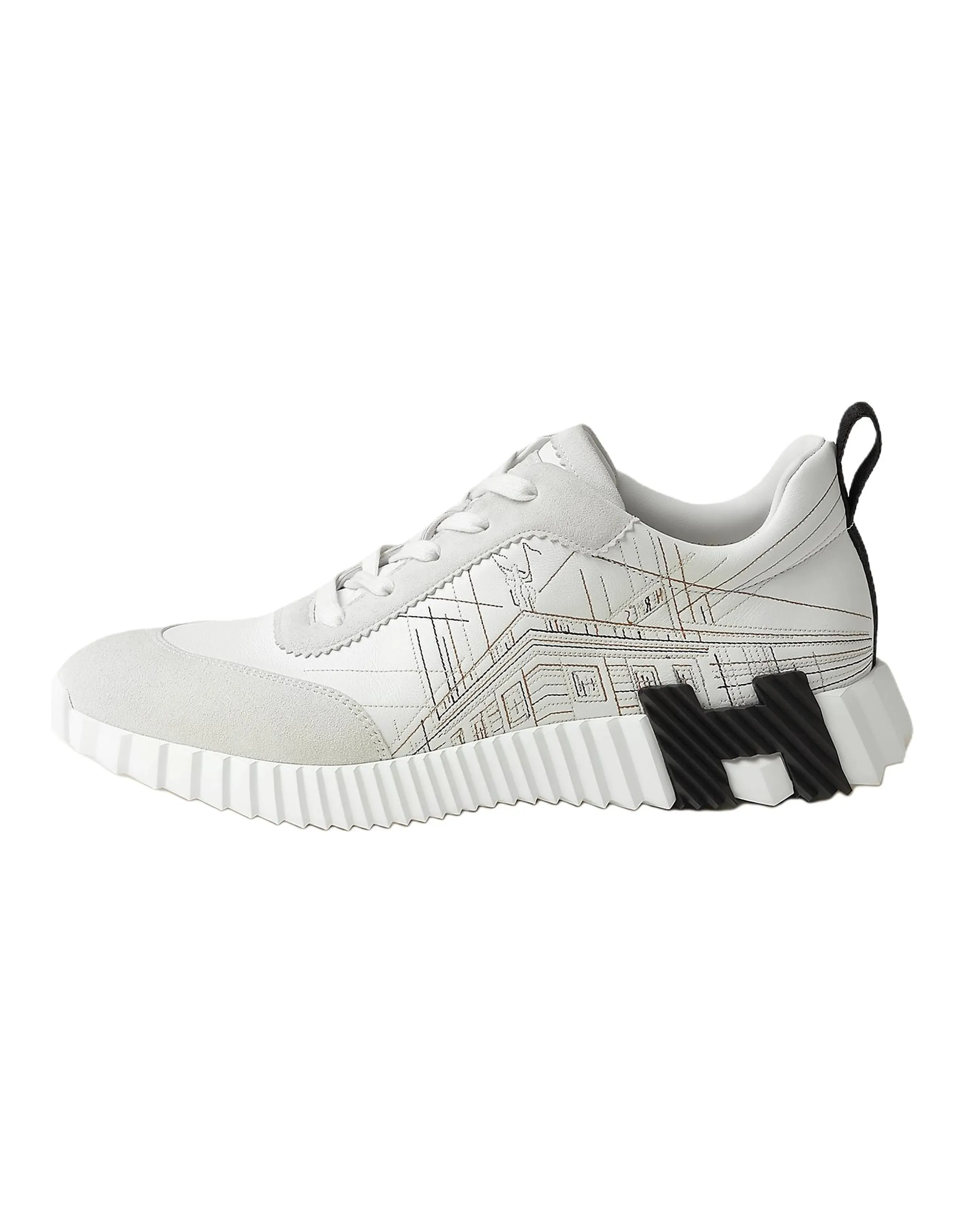 HERMES Bouncing Low-Top Casual Shoes Men White