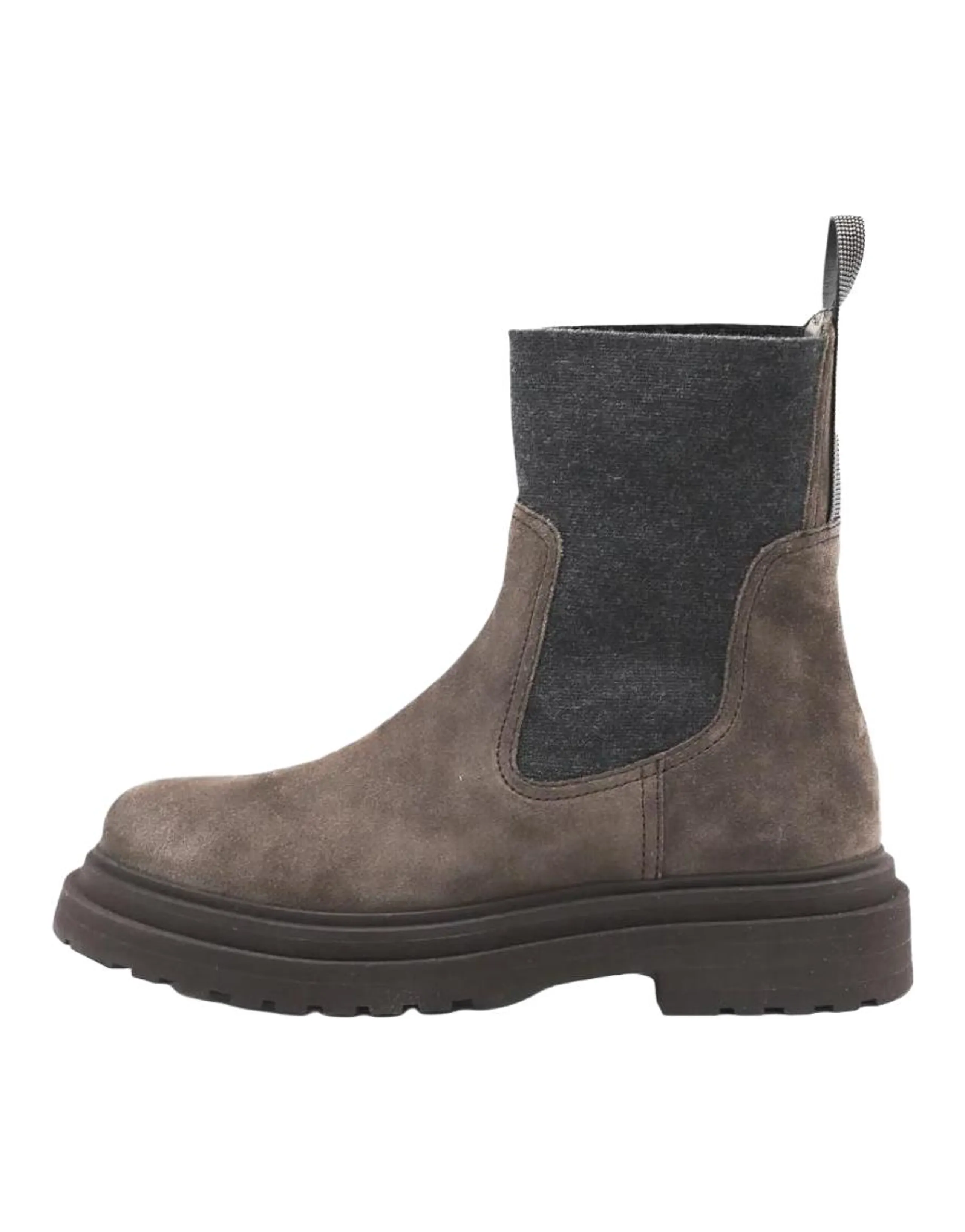 Brunello Cucinelli Leather Round-Toe Ankle Boots Women's Brown
