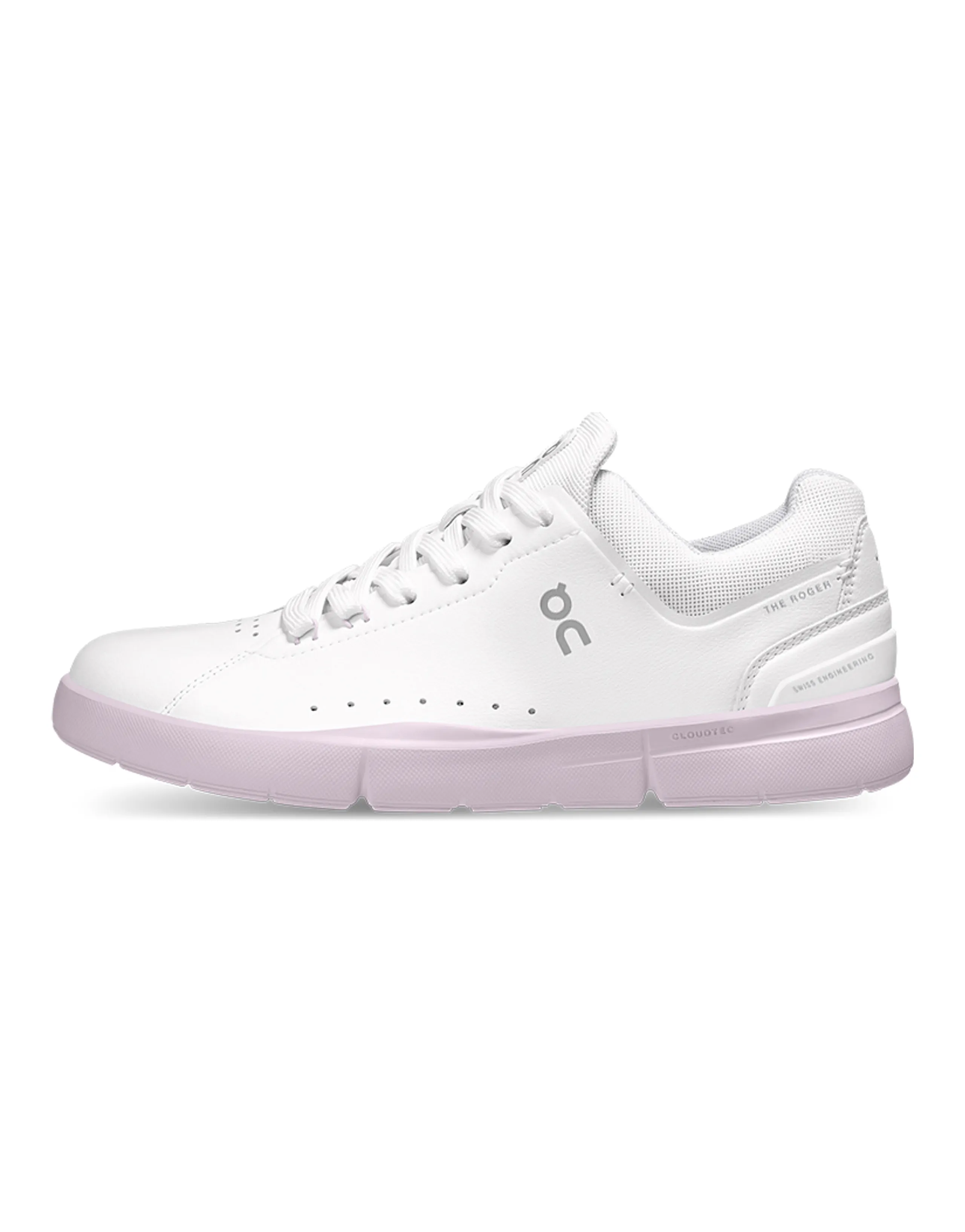 On THE ROGER Skateboard Shoes Women's Low Top White/Lily Pink