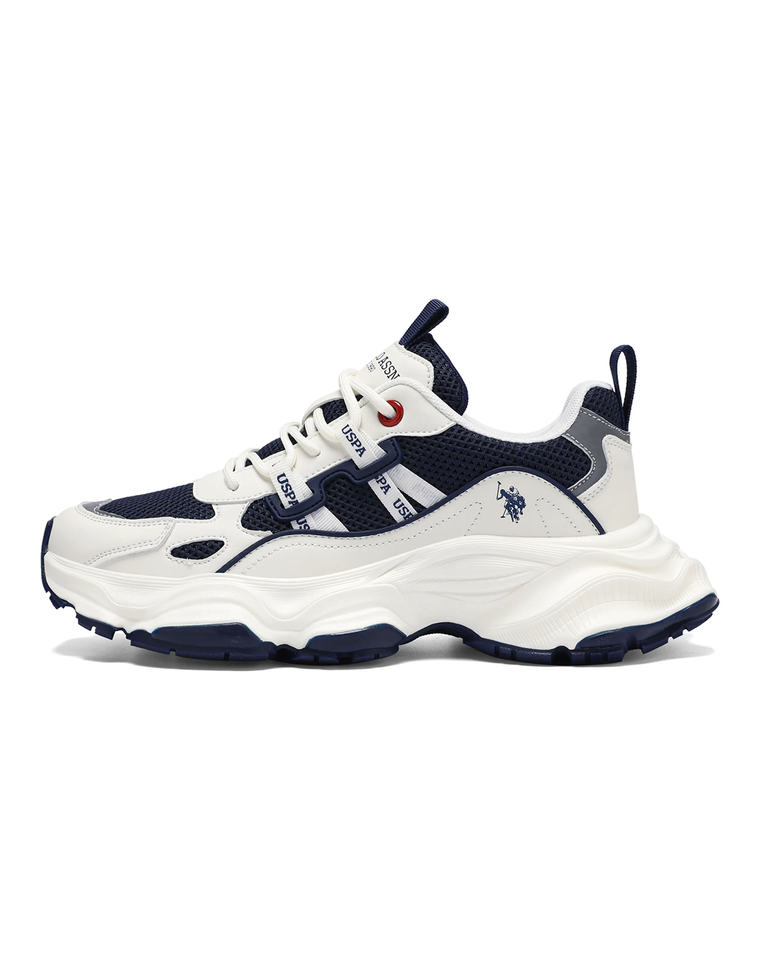 U.S. POLO ASSN. Black Samurai Paris Street Style Retro Versatile Mesh Breathable Thick Sole Height Increasing Dad Shoes Men's